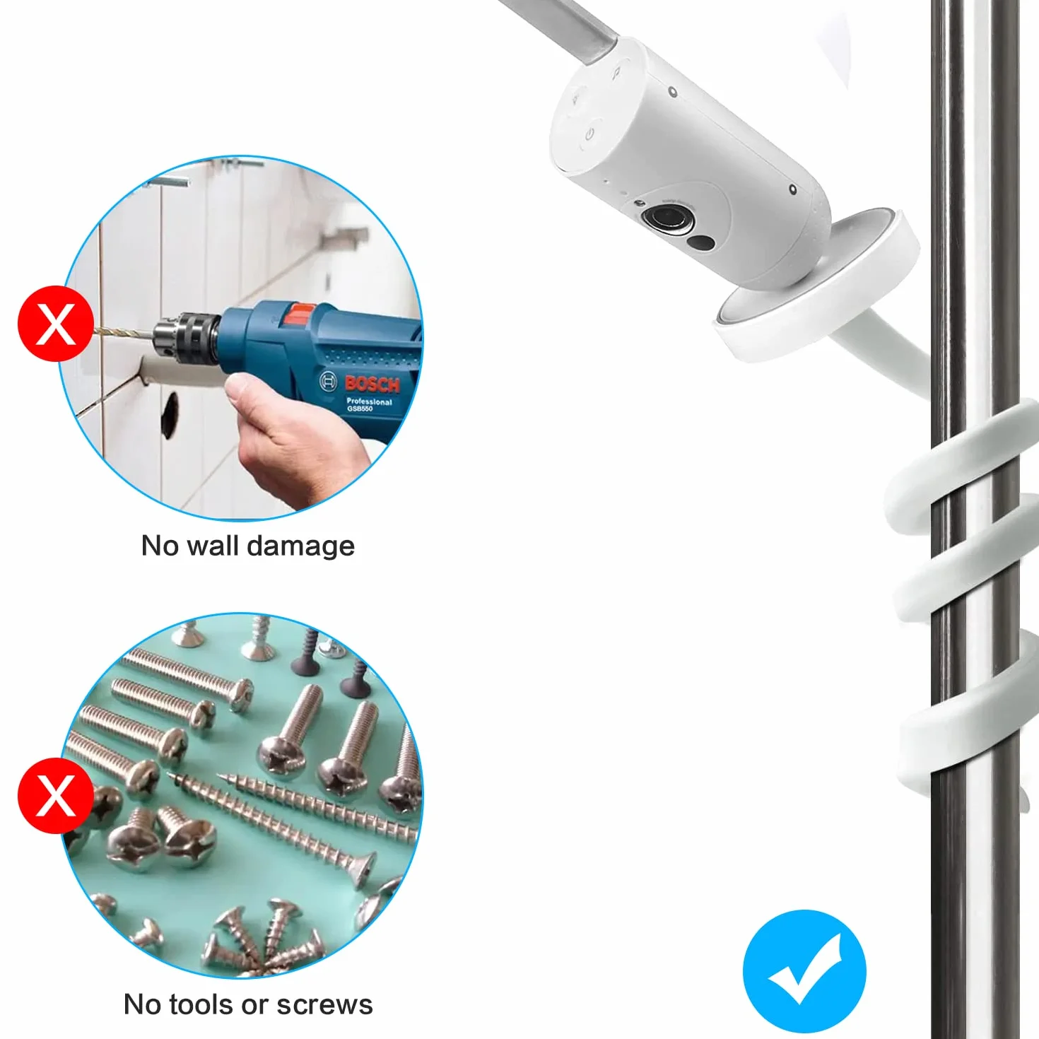 Uchwyt do monitora do elektronicznej niani Philips Avent SCD923/26, elastyczny uchwyt do kamery dla niemowląt SCD643/26, uchwyt do monitoringu video Philips Avent, video Babyphone Camera Mount uchwyt
