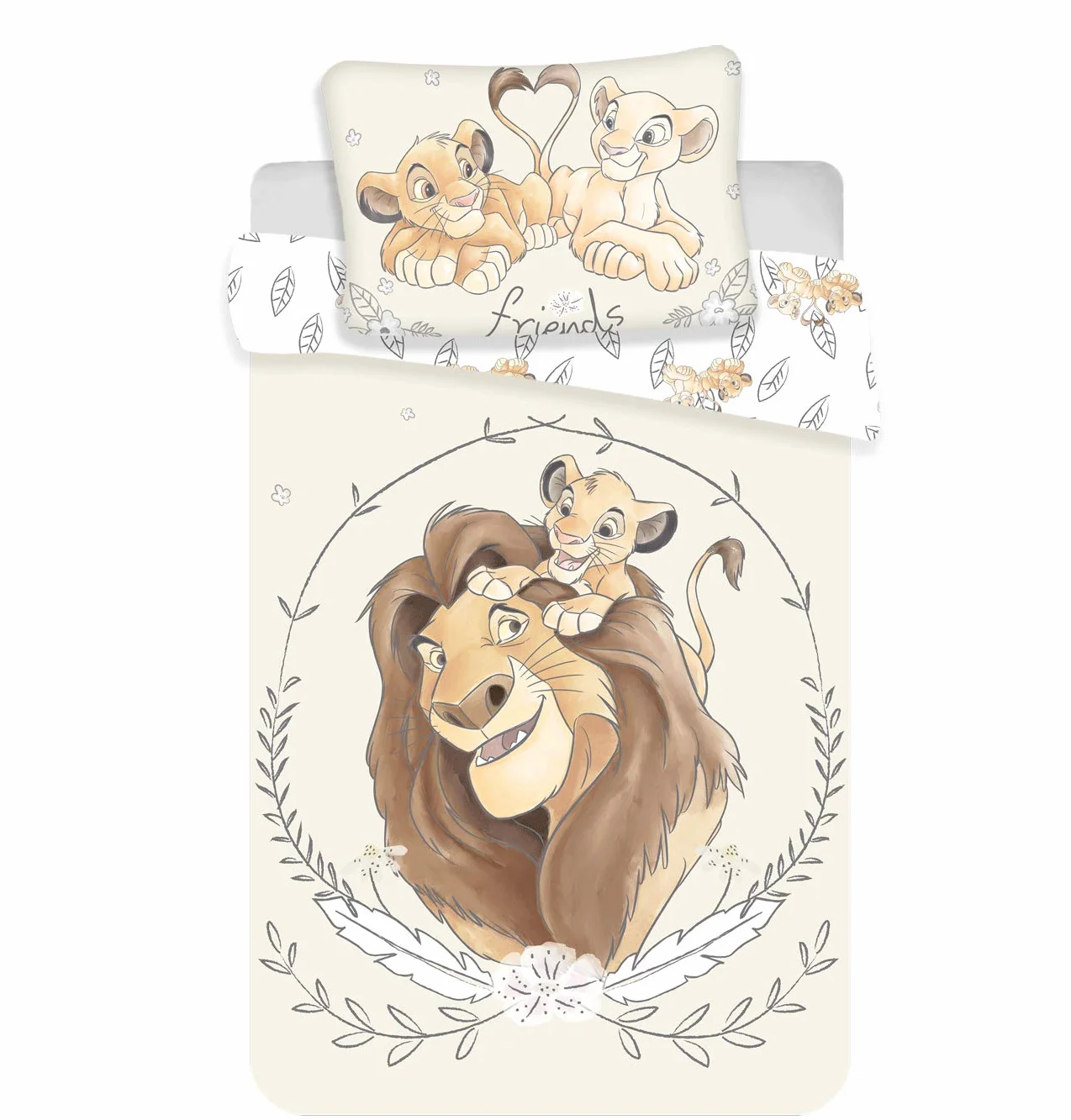 Le King Lion Pościel dla niemowląt 2 szt. 100x135 cm 100% Bawełna Simba Mufasa