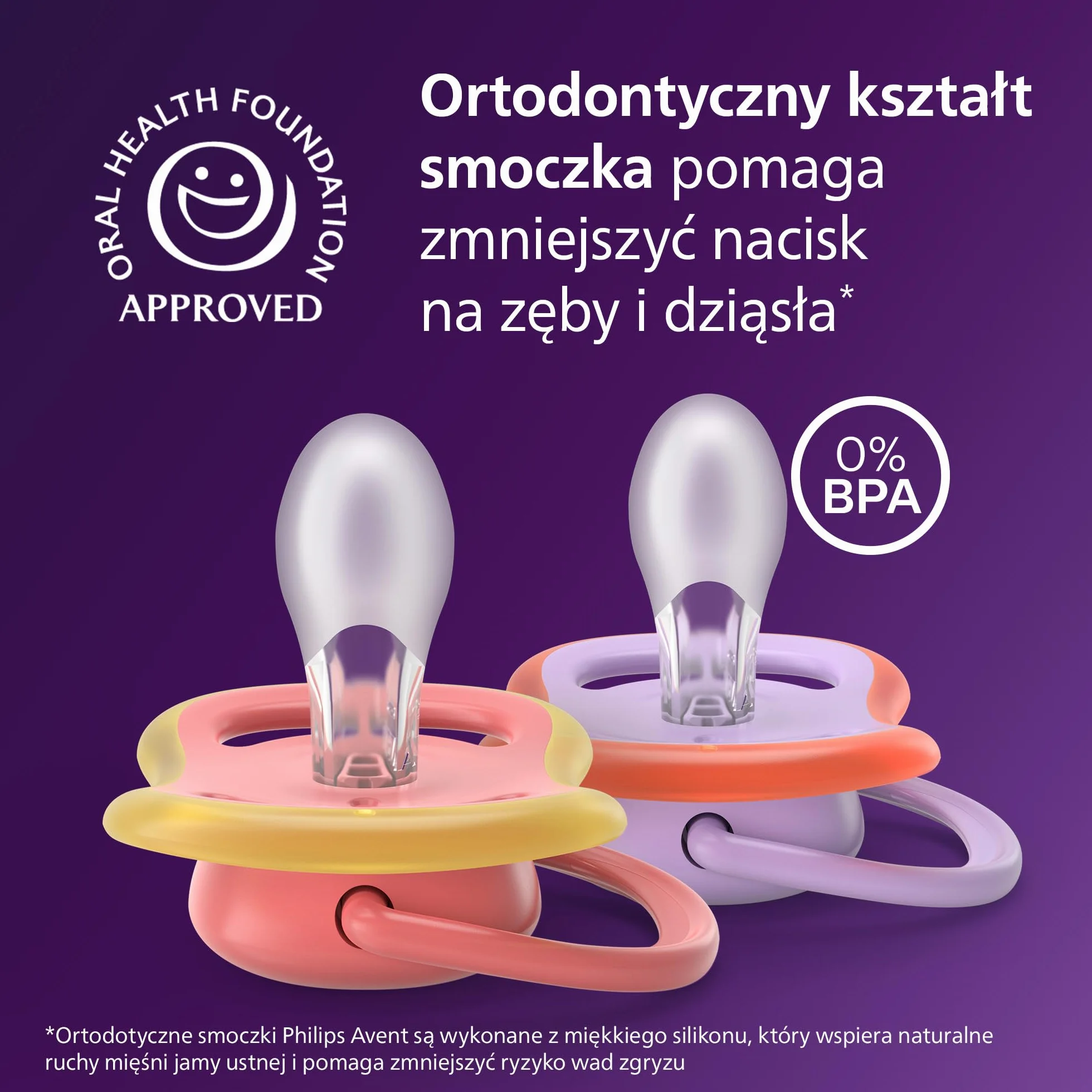 Philips Avent Ultra Air Smoczki — ortodontyczny smoczek dla dzieci w wieku ponad 18 miesięcy, symetryczna miękka silikonowa końcówka, bez BPA, z etui do sterylizacji, 2 sztuki, SCF349/46