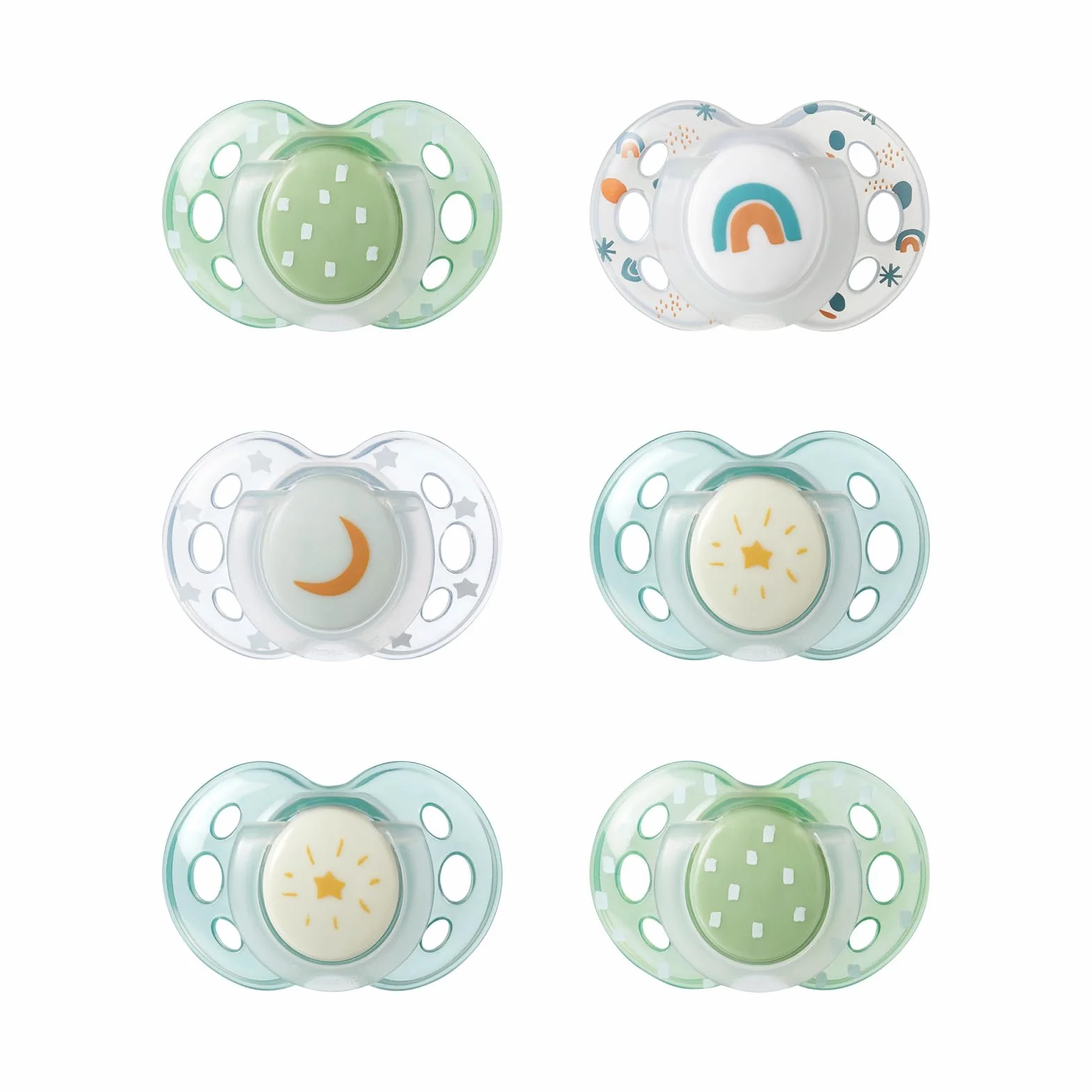 Tommee Tippee Zabawny smoczek ortopedyczny symetryczny silikon nie zawiera BPA 18-36 miesięcy 6 sztuk zielony
