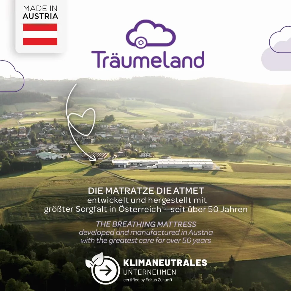 Träumeland Materac "Brise Light" do wózka transportowego, rozmiar 46 x 82 cm, owalny kształt