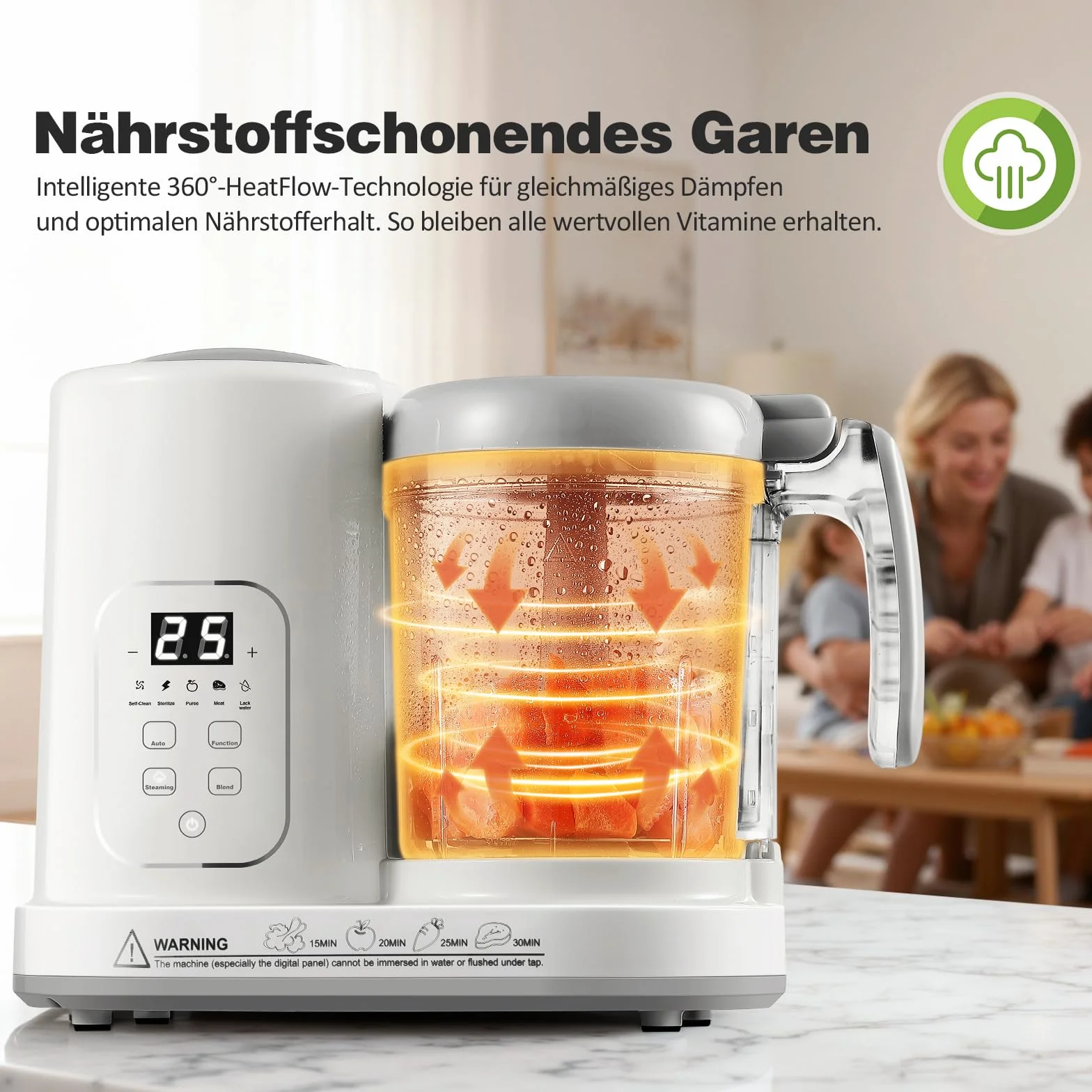 TopStrong Baby Food Maker urządzenie do przygotowywania posiłków dla niemowląt, parowar, miksowanie, rozmrażanie i podgrzewanie, wielofunkcyjny zaparzacz z funkcją samoczyszczenia
