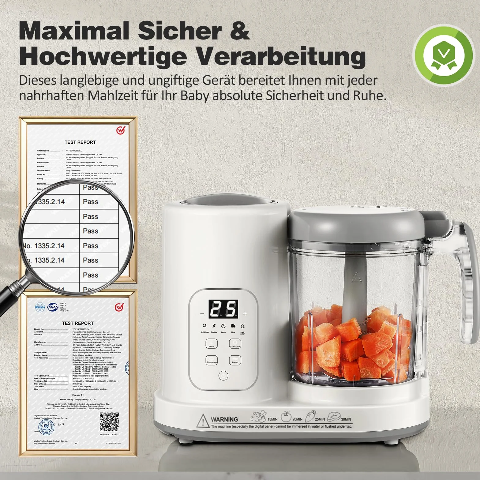 TopStrong Baby Food Maker urządzenie do przygotowywania posiłków dla niemowląt, parowar, miksowanie, rozmrażanie i podgrzewanie, wielofunkcyjny zaparzacz z funkcją samoczyszczenia