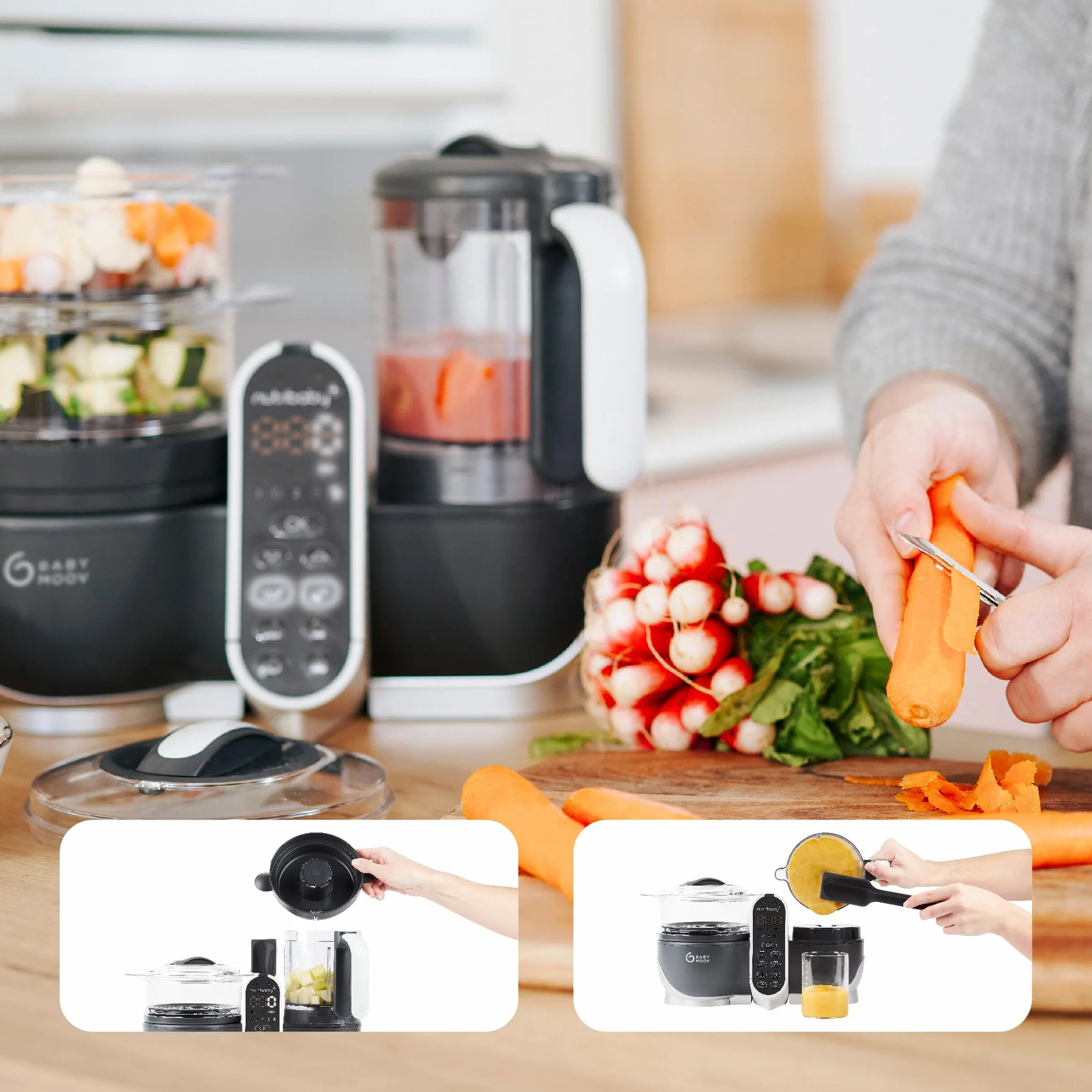 Babymoov Nutribaby (+) szary parowar blender 6 w 1