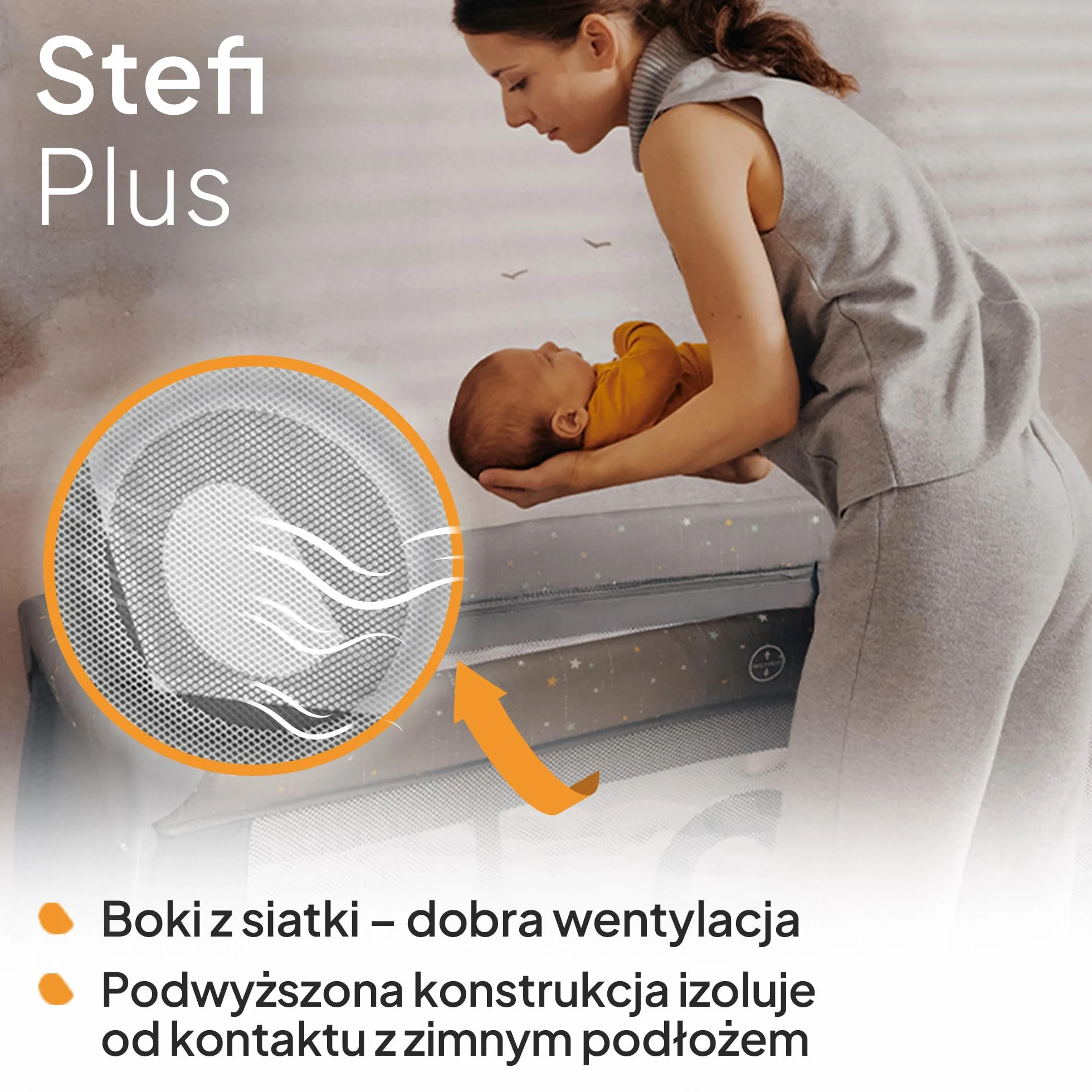 LIONELO Stefi Plus łóżeczko turystyczne 2 w 1 do 15 kg, łóżko dziecięce z materacem, boczne wejście z zamkiem błyskawicznym, wysokiej jakości materac piankowy, szybkie składanie