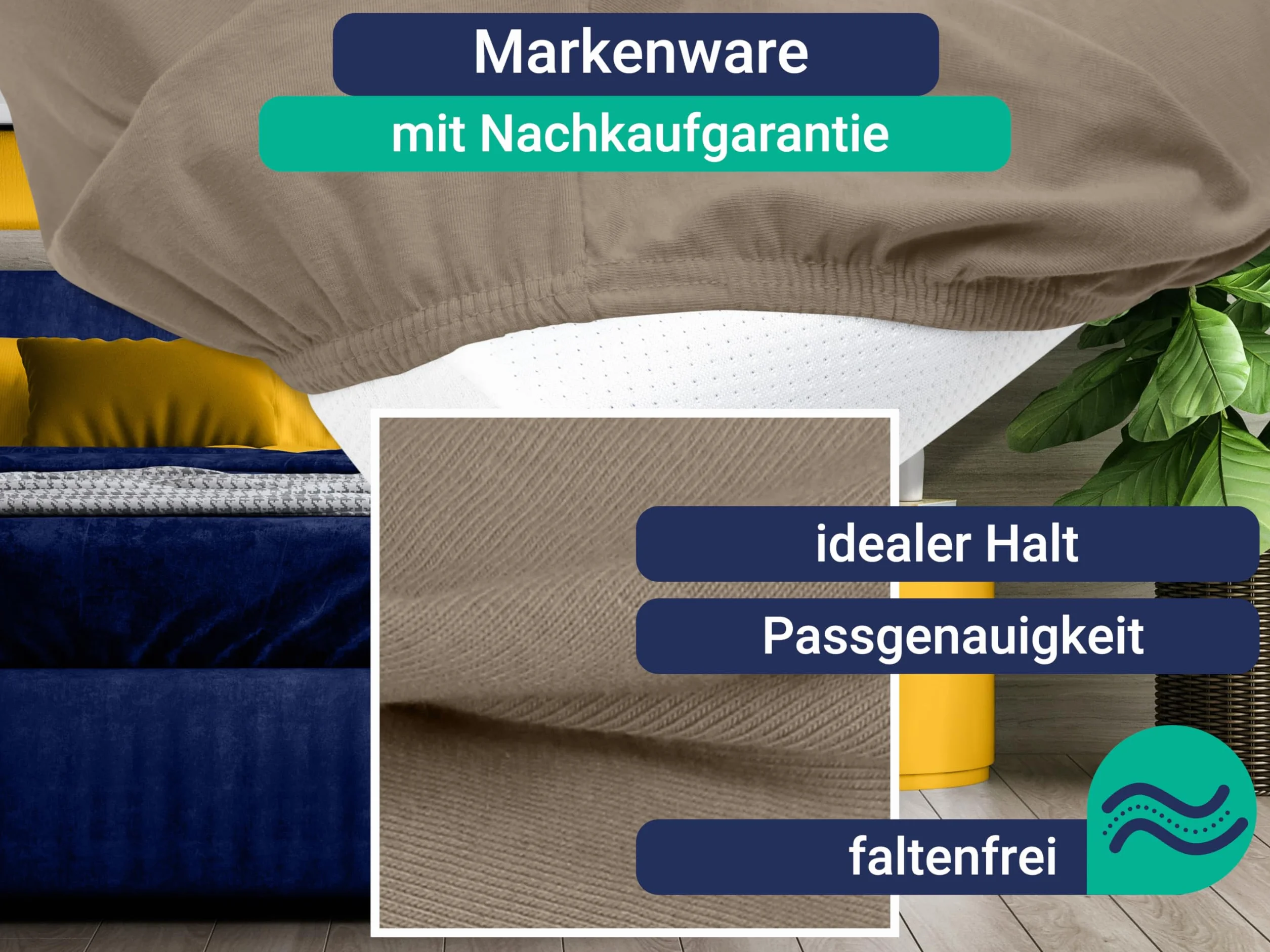 2 poszewki na poduszkę podpierającą kark – poszewka na poduszkę na kark – poszewka na poduszkę z gumką i poszewką na poduszkę 1627.2372, rozmiar M (35-40 x 55-60 cm), kolor piaskowy
