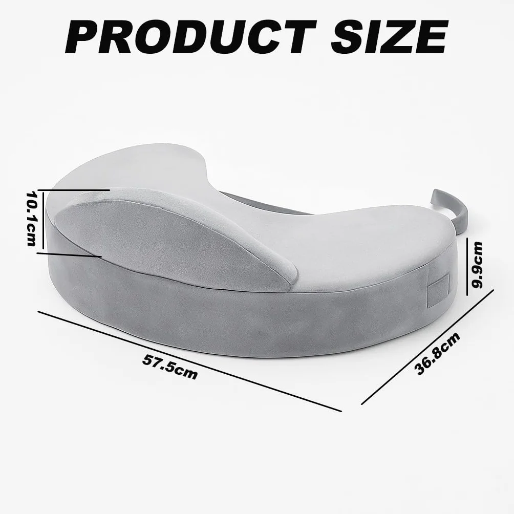 Mała poduszka do karmienia z bezpiecznym obramowaniem, ergonomiczna, regulowana, zdejmowana poduszka do karmienia w podróży, pianka z pamięcią kształtu, poszewka na poduszkę nadaje się do