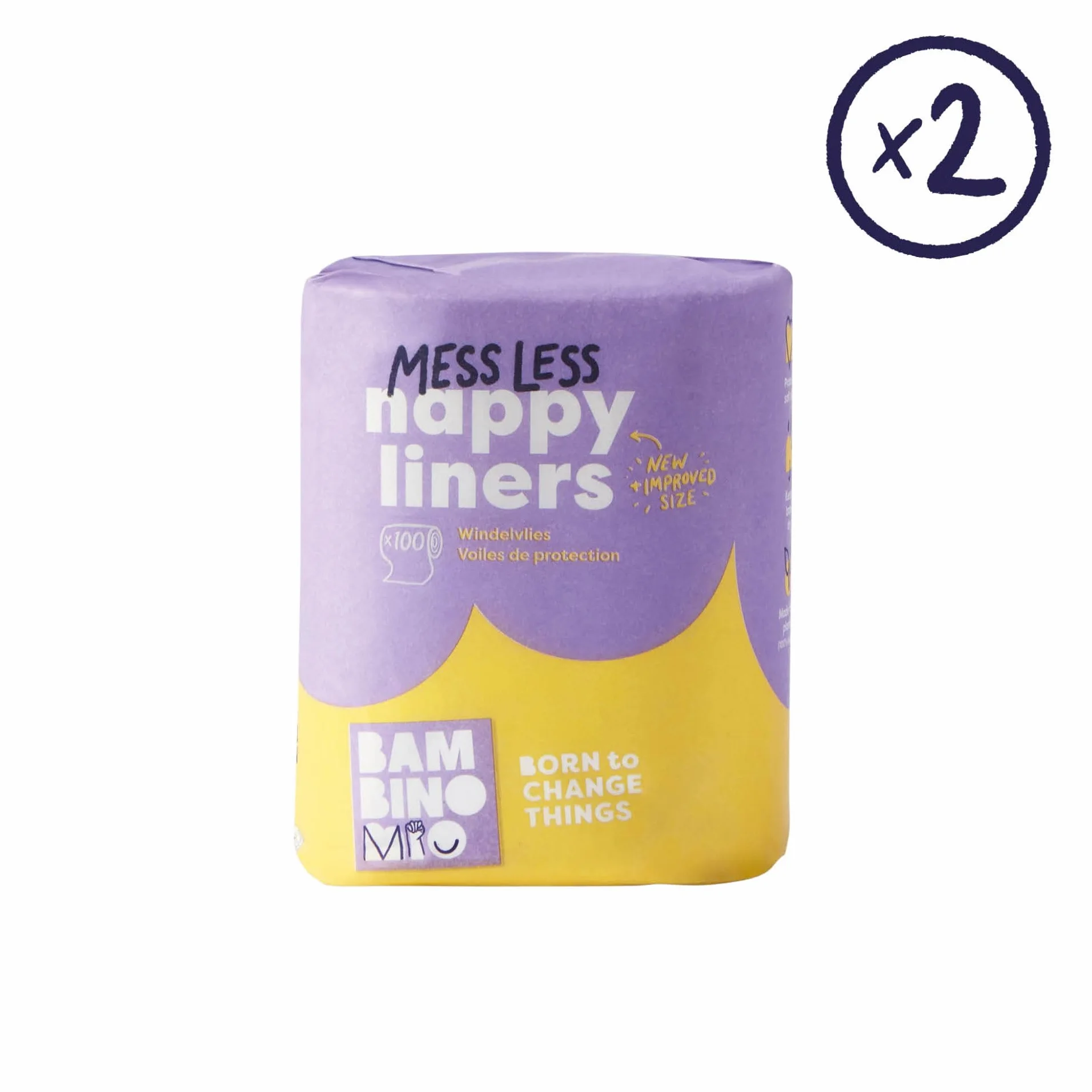 Bambino Mio, Supersoft włóknina pieluchowa, biodegradowalna, 2 x 100 sztuk