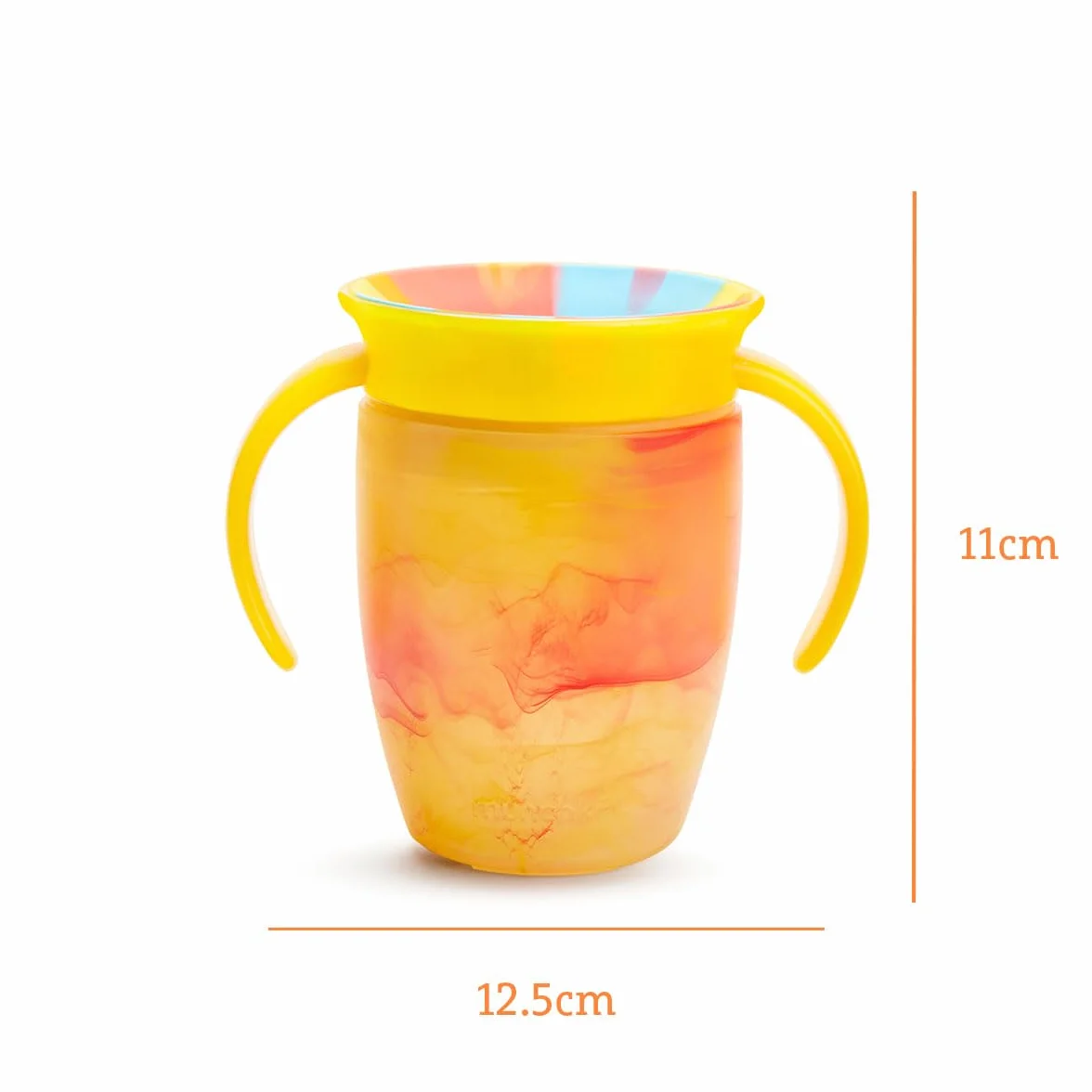 Munchkin Miracle 360 Baby Cups, kubek dla dzieci o swobodnym przepływie dla dzieci, kubek treningowy, bez BPA, butelka wody, 12 miesięcy, 10 uncji / 296 ml, 2 sztuki, żółty i różowy