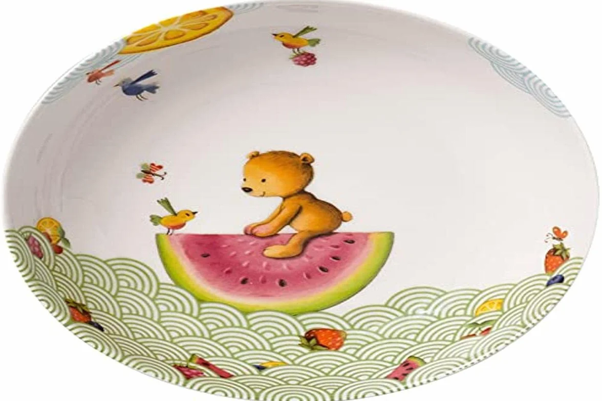 Villeroy & Boch - Hungry as a Bear Tiefer talerz dziecięcy, 19 cm, porcelana premium, biały/kolorowy
