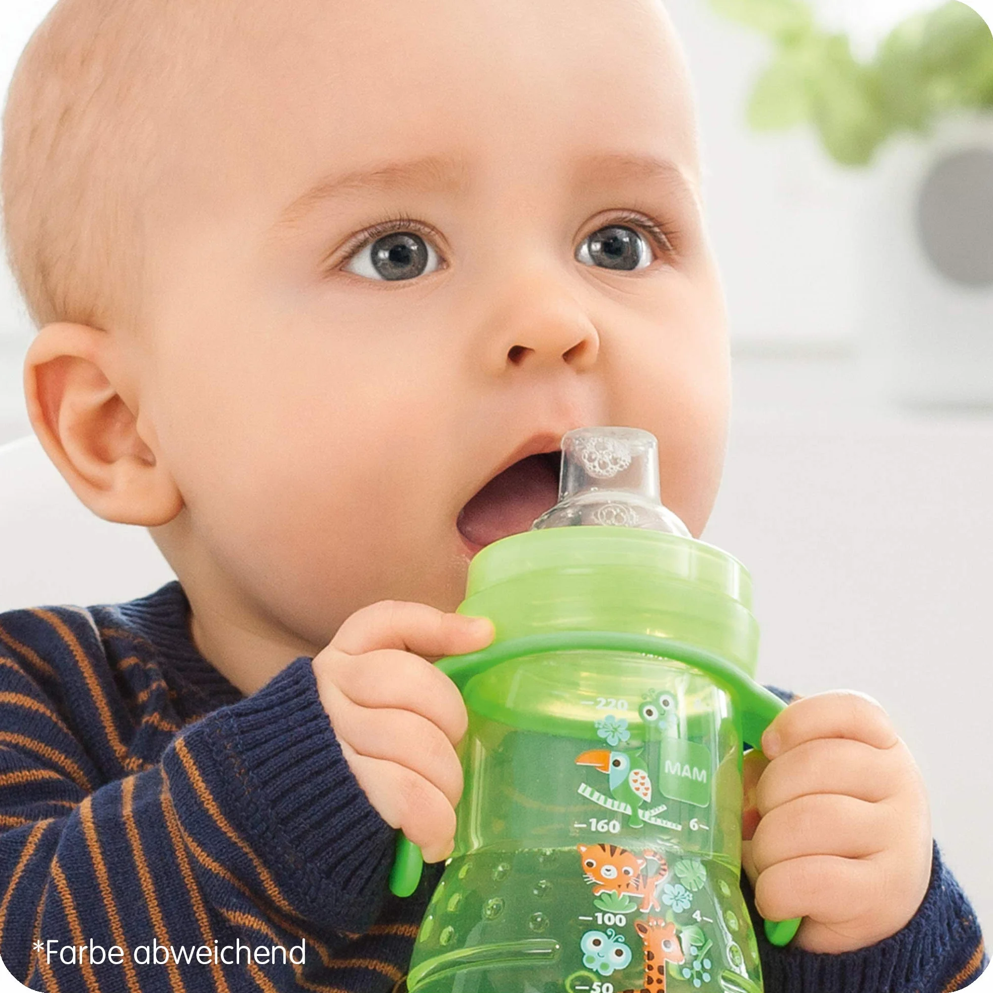 MAM Hold my Bottle uchwyty do butelek w zestawie 2 szt., antypoślizgowe uchwyty do butelek i MAM Trainer, specjalnie zaprojektowane do małych dłoni niemowląt, 0+ miesięcy, białe
