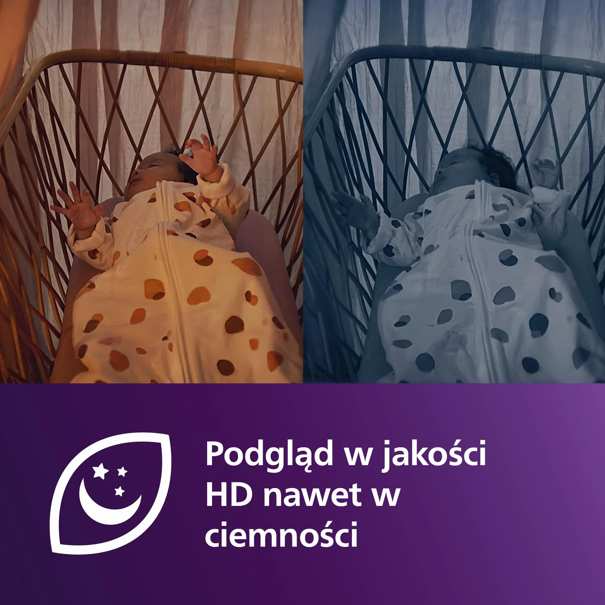 Philips AVENT Niania Wi-Fi HD SCD951/26 noktowizor dwukierunkowy dźwięk 12h Eco