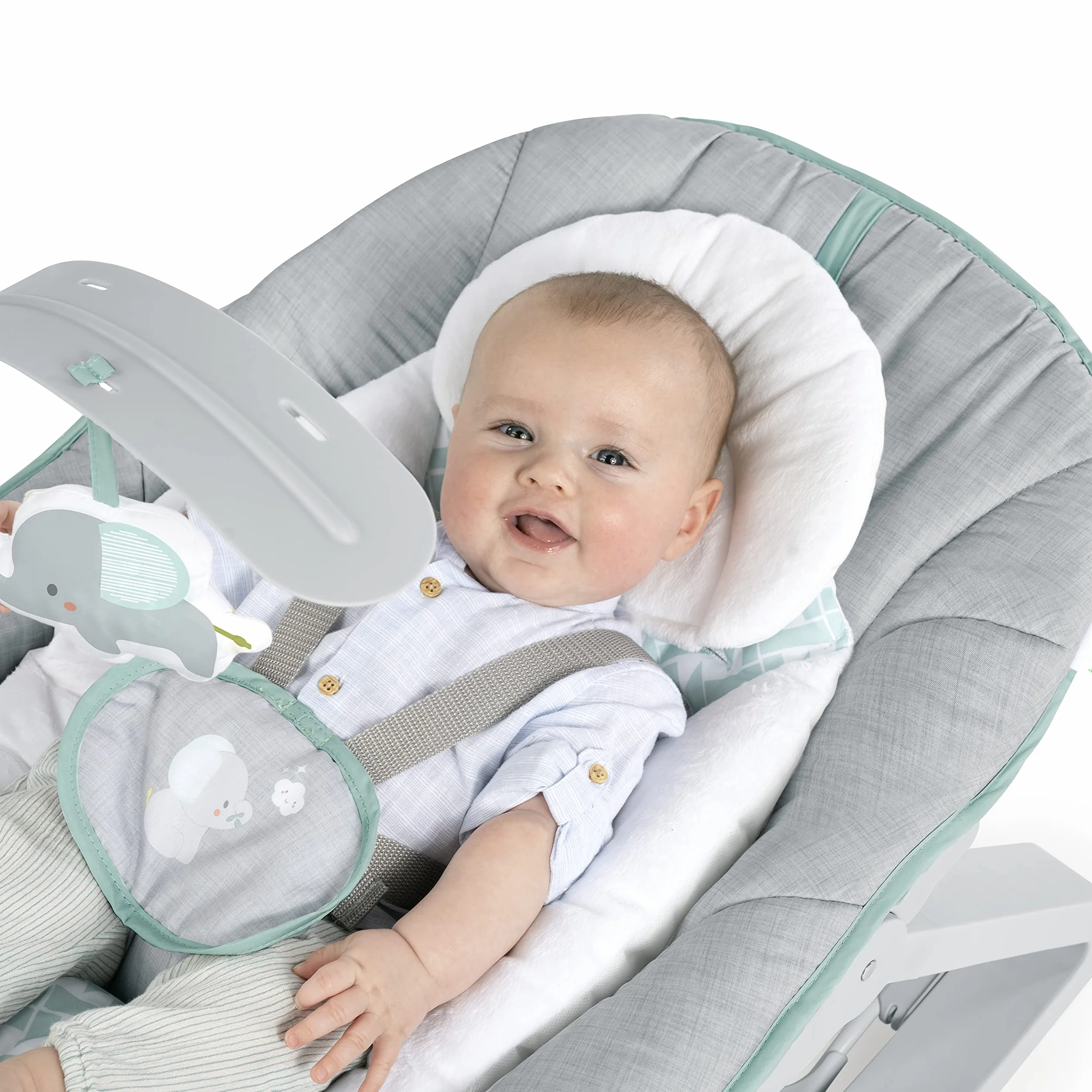 Ingenuity 12428, Leżak 3w1 Keep Cozy - Weaver, kojące wibracje, 2 pozycje nachylenia, do 18 kg, 65.5 x 51.3 x 53.3, Szare