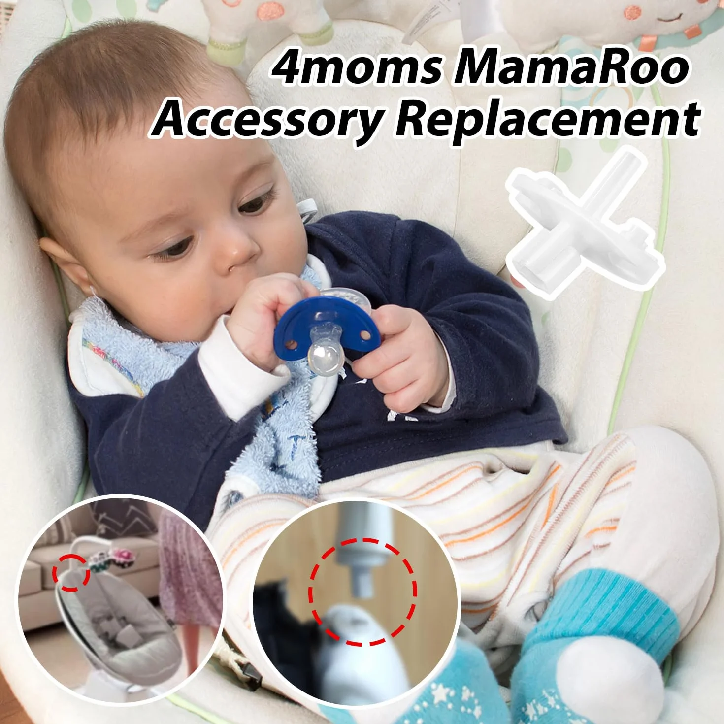 Złącze Mobilne Zamienne do 4moms Mamaroo Model 1037, Mocowanie do Stojaka na Zabawki