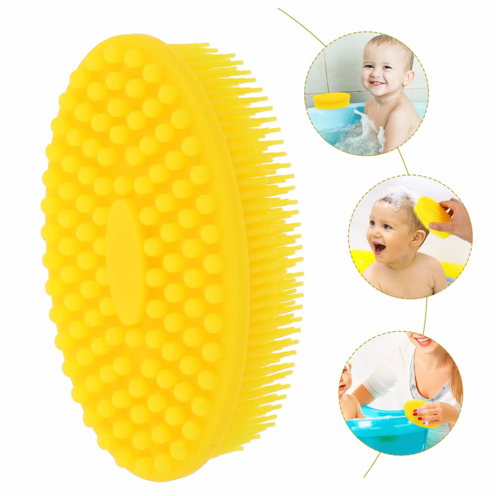 Vaguelly Ergonomiczna Szczotka Do Kąpieli Dla Niemowląt Silikonowa Szczotka Do Włosów Dla Noworodków Niezbędna Do Kąpieli Małych Dzieci