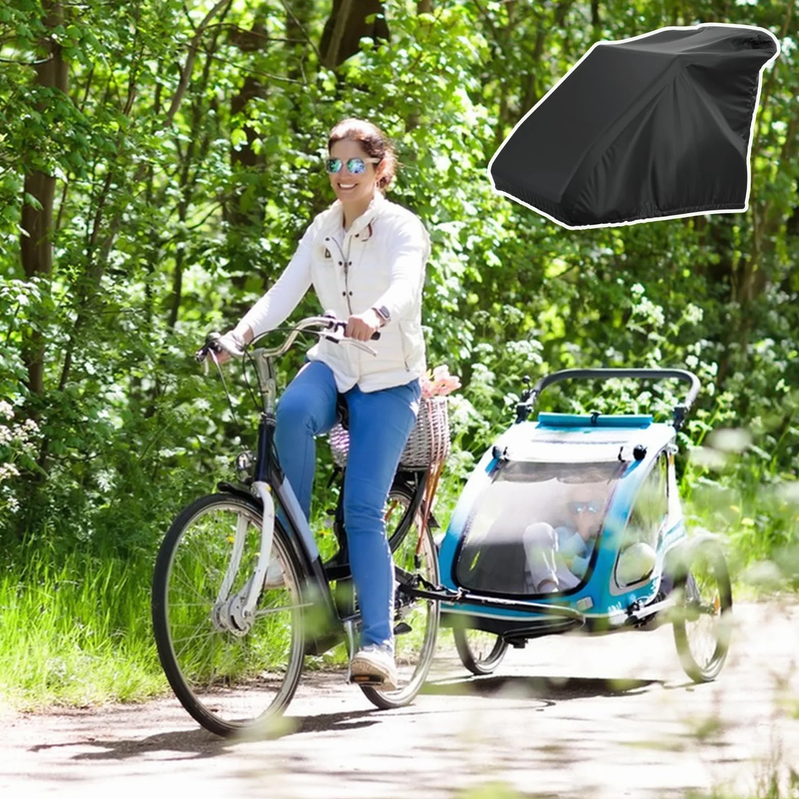 Plandeka na rower wodoszczelna tkanina Oxford 210D do przyczepek rowerowych