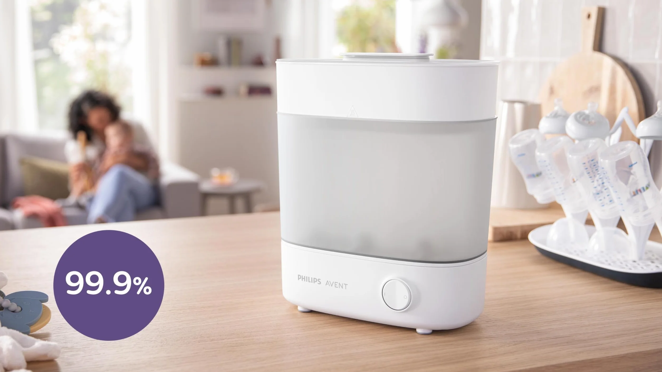 Philips Avent SCF291/00 Elektryczny Sterylizator Parowy na Maks. 6 Butelek Biały