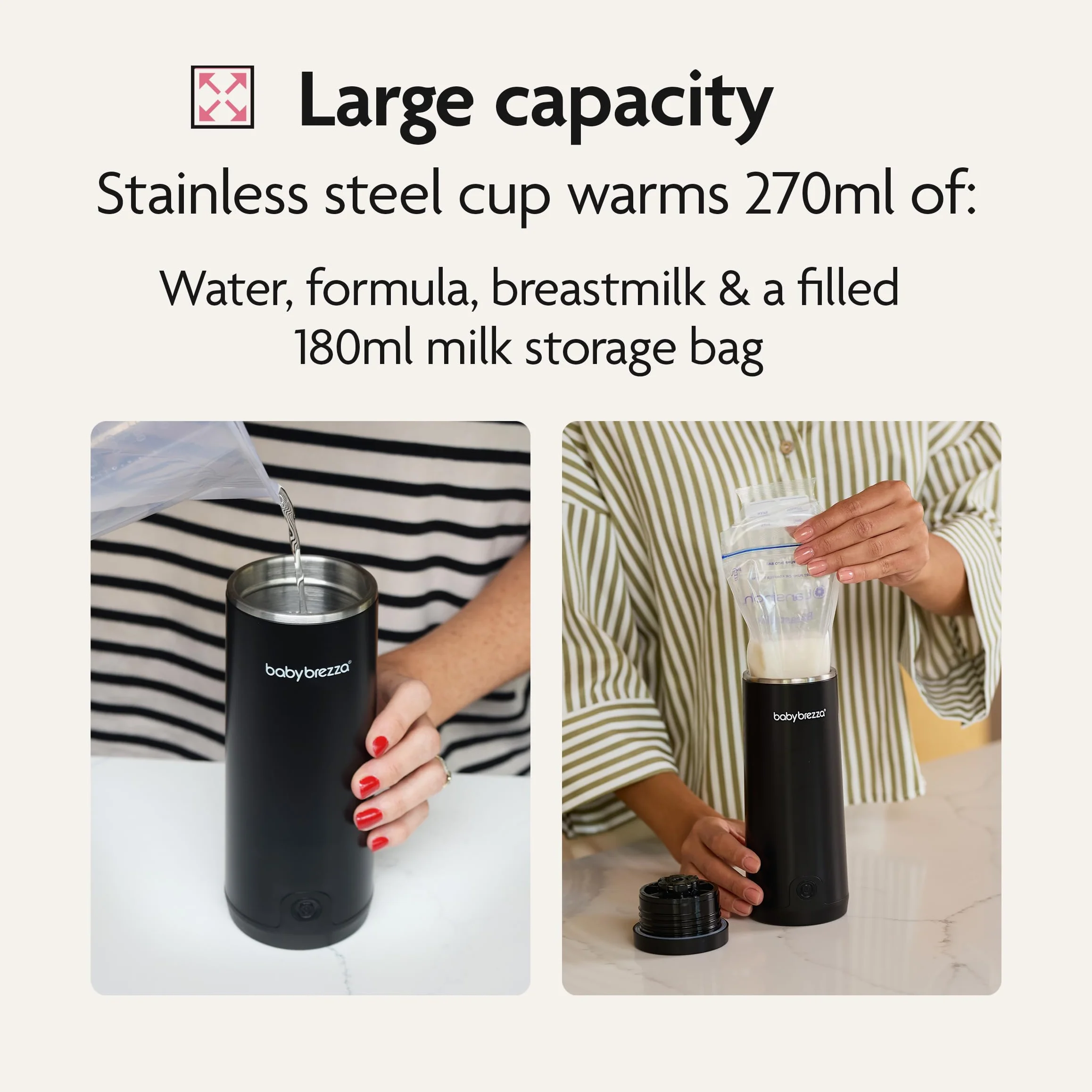 Baby Brezza - Super Fast Portable Bottle Warmer - Ultraszybki podgrzewacz do butelek z szybkim i trwałym wkładem