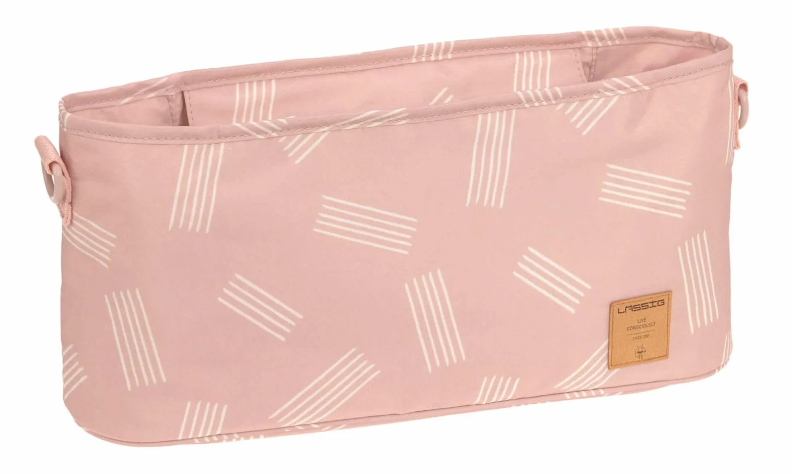 LÄSSIG Organizer do wózka dziecięcego Buggy Organizer Soft Stripes różowy