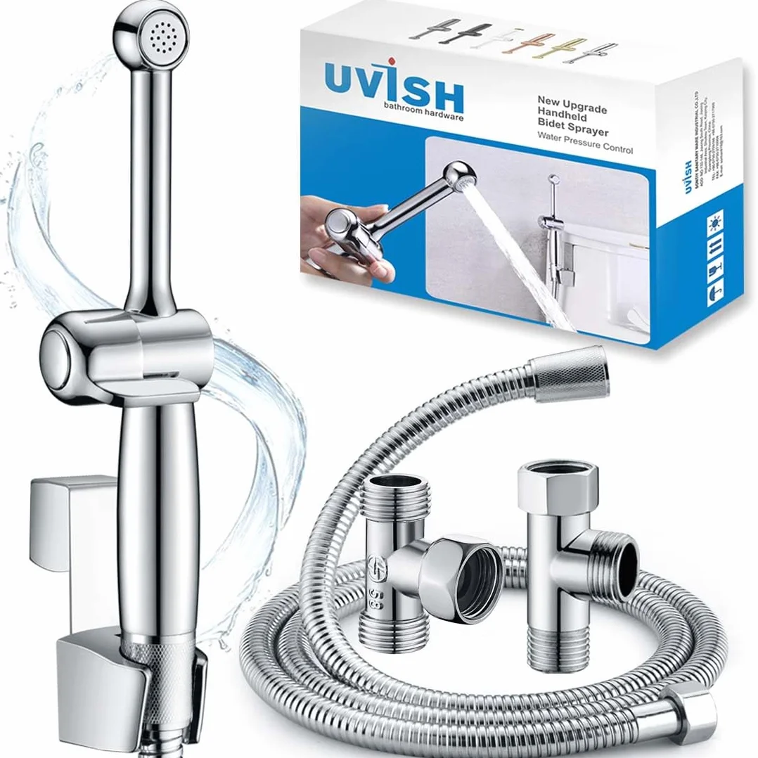 Bidet Uvish rozpylacz do mocowania do toalety, ręczny sprayer, higiena osobista, prysznic z wężem, pielucha dla niemowląt, czystość pośladków z litego mosiądzu