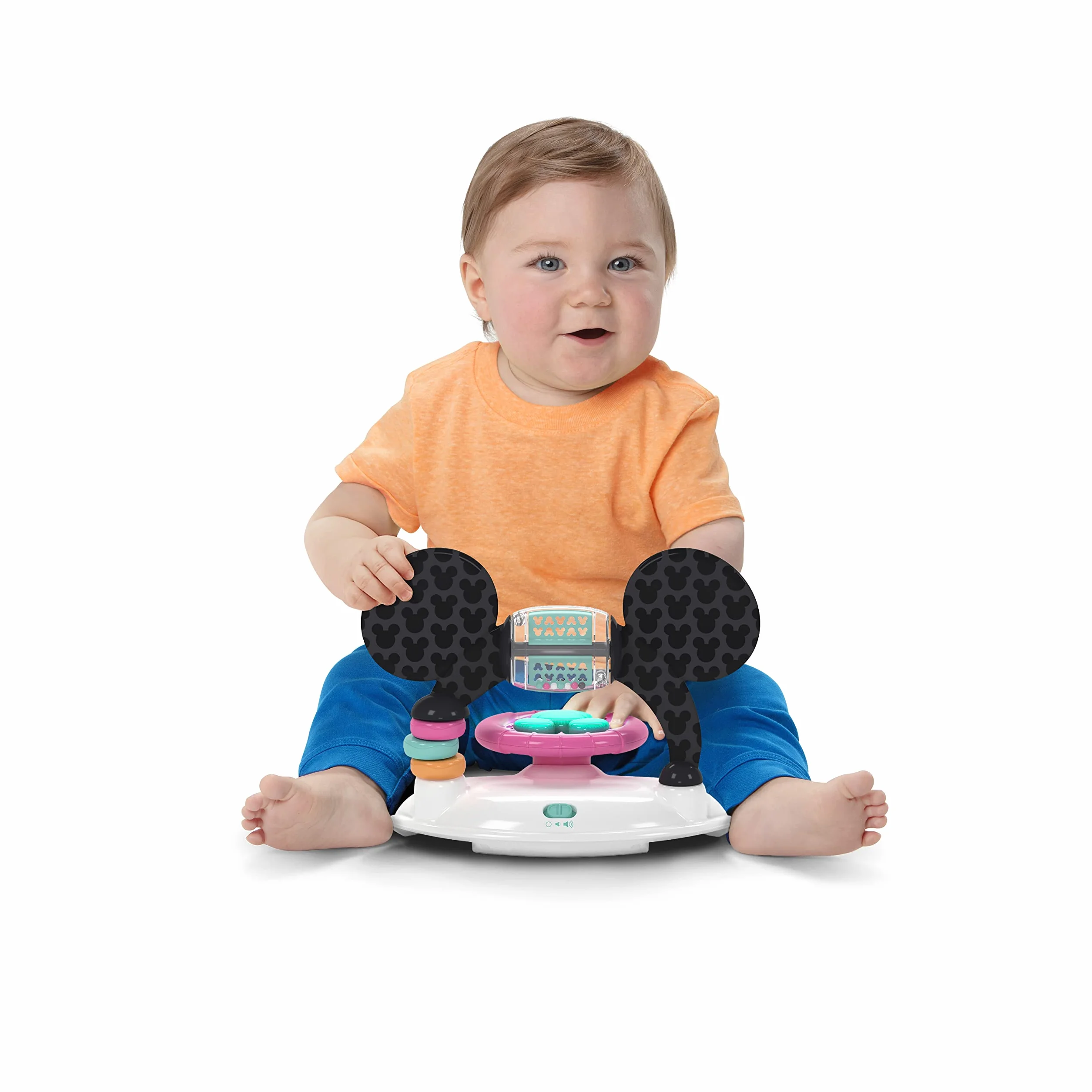 Bright Starts Disney Baby Minnie Forever Besties chodzik i centrum aktywności 2 w 1 oświetlenie muzyka regulowana wysokość od 6 miesięcy