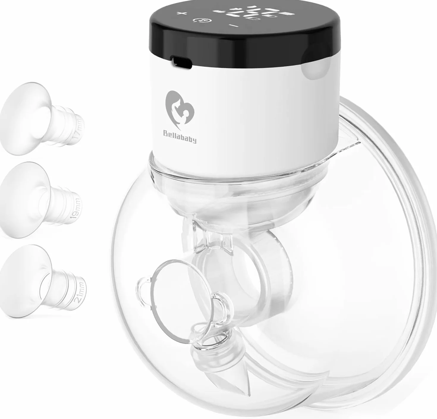 Bellababy Elektryczna pompka do mleka, przenośna, 4 tryby, 9 poziomów ssania, ekran dotykowy LCD, wkładki 17-21 mm