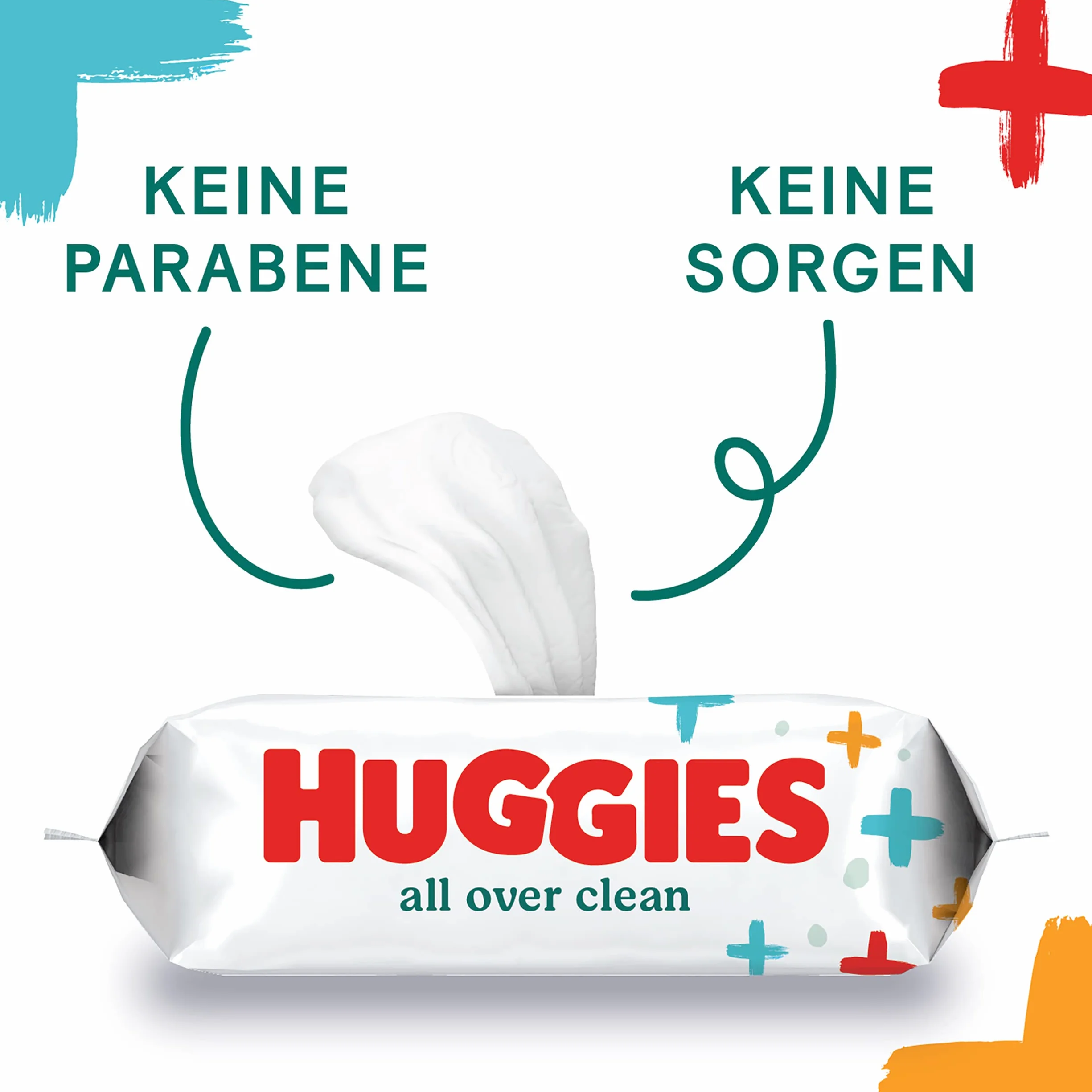 Huggies Chusteczki nawilżające dla niemowląt All Over Clean, na całe ciało, subtelne i świeże, 10 x 56 chusteczek, pudełko miesięczne