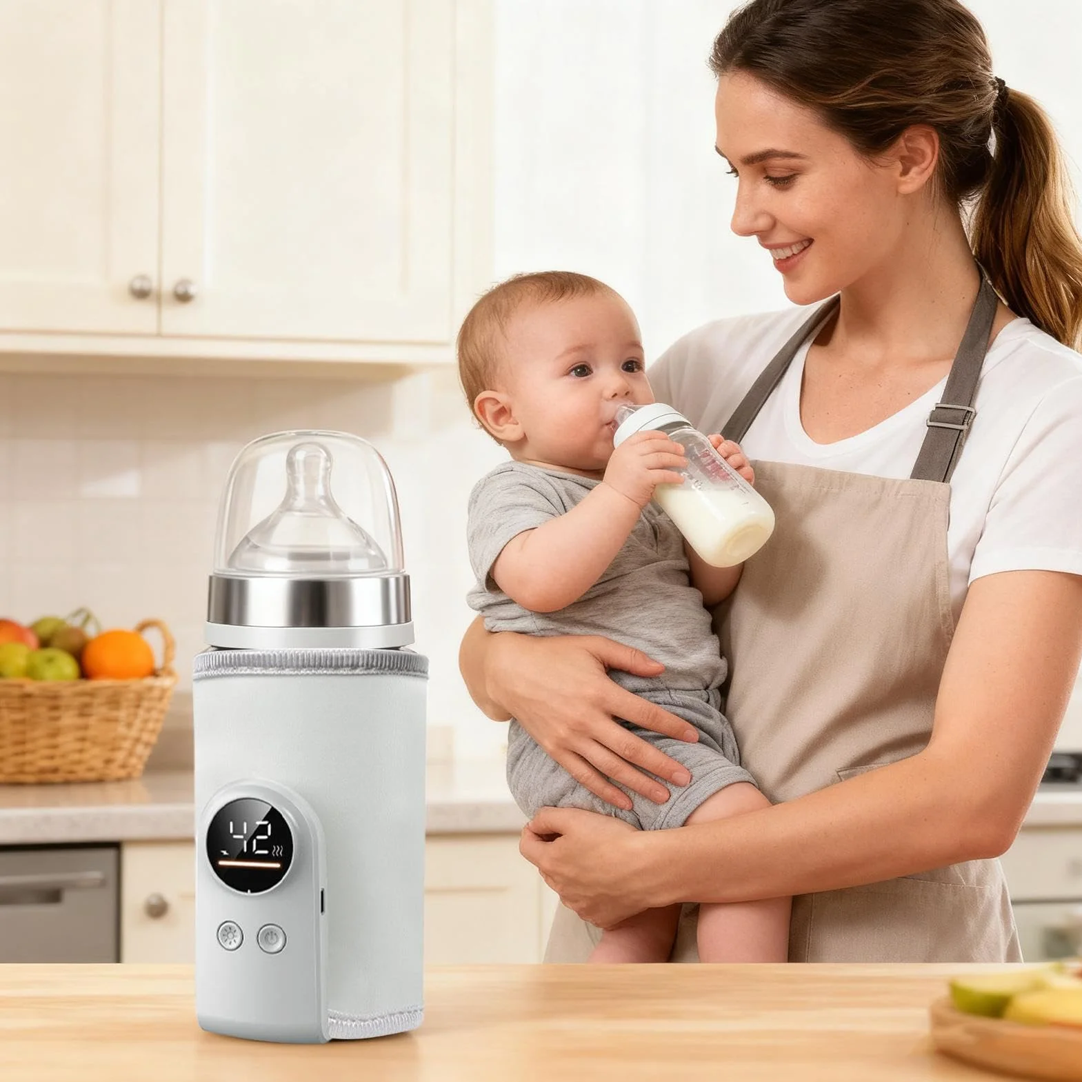 Bottle Warmer USB Powered Milk Heating Sleeve for Infant Feeding Portable Fabric Warmer Wrap Adjustable Temperature Travel Bottle Heater