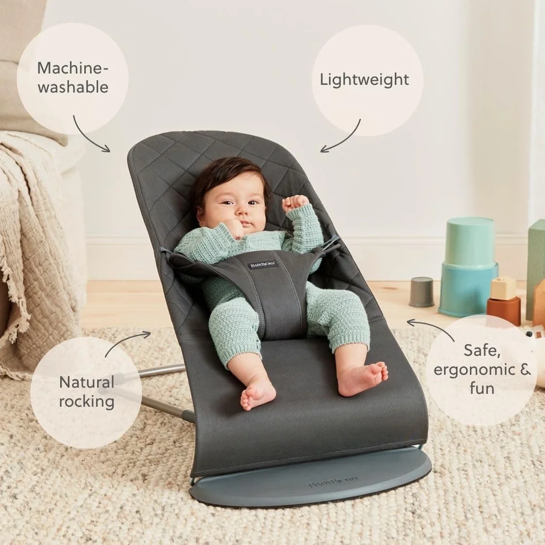 BabyBjörn Hamak Bliss, Tkanina, Klasyczne pikowanie, Antracyt