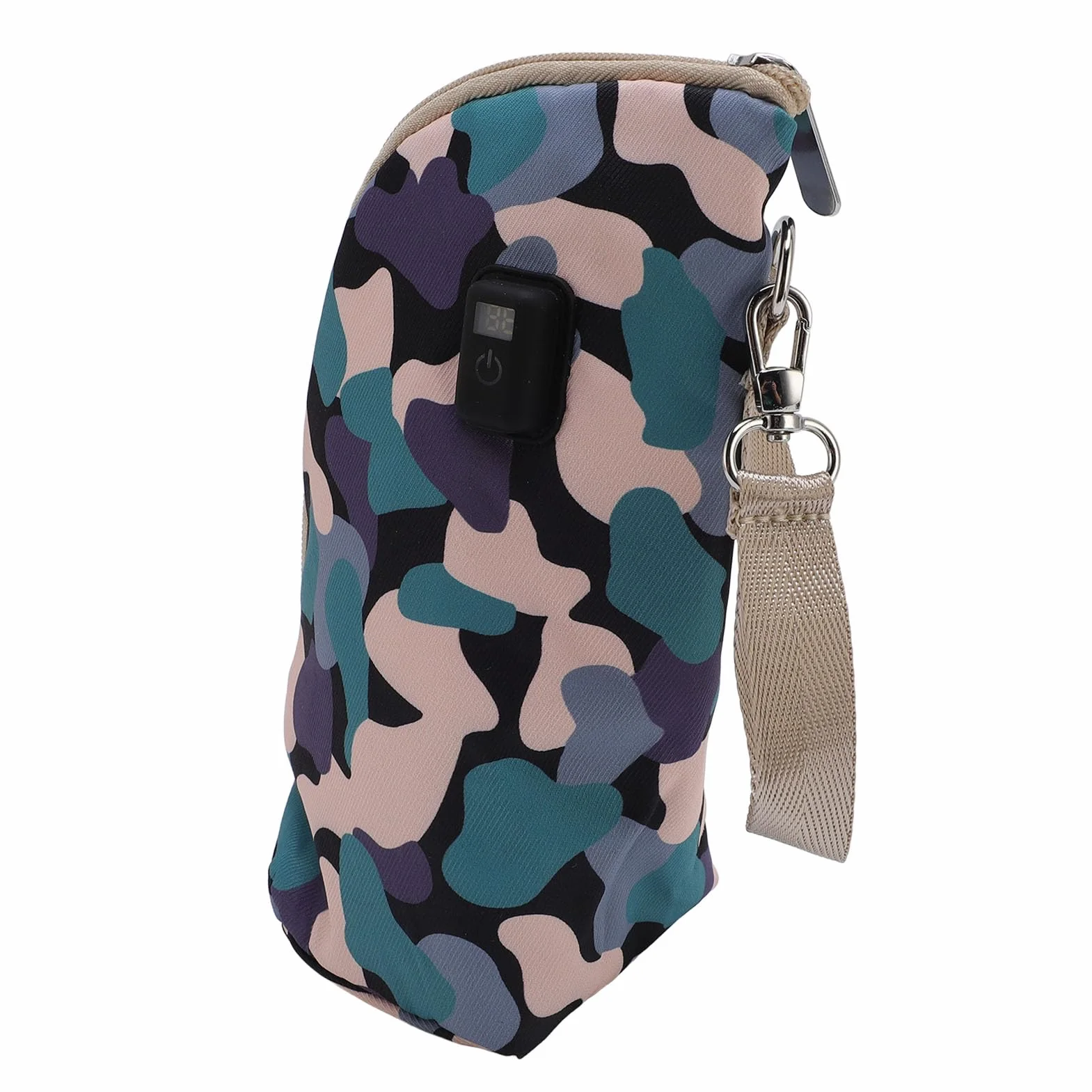 Generic Podgrzewacz do Butelek na Mleko Izolowany Termicznie, Utrzymujący stałą temperaturę 21 ustawień do Karmienia Dziecka w Ruchu Silikonowy Poliester (Camo-czarny)