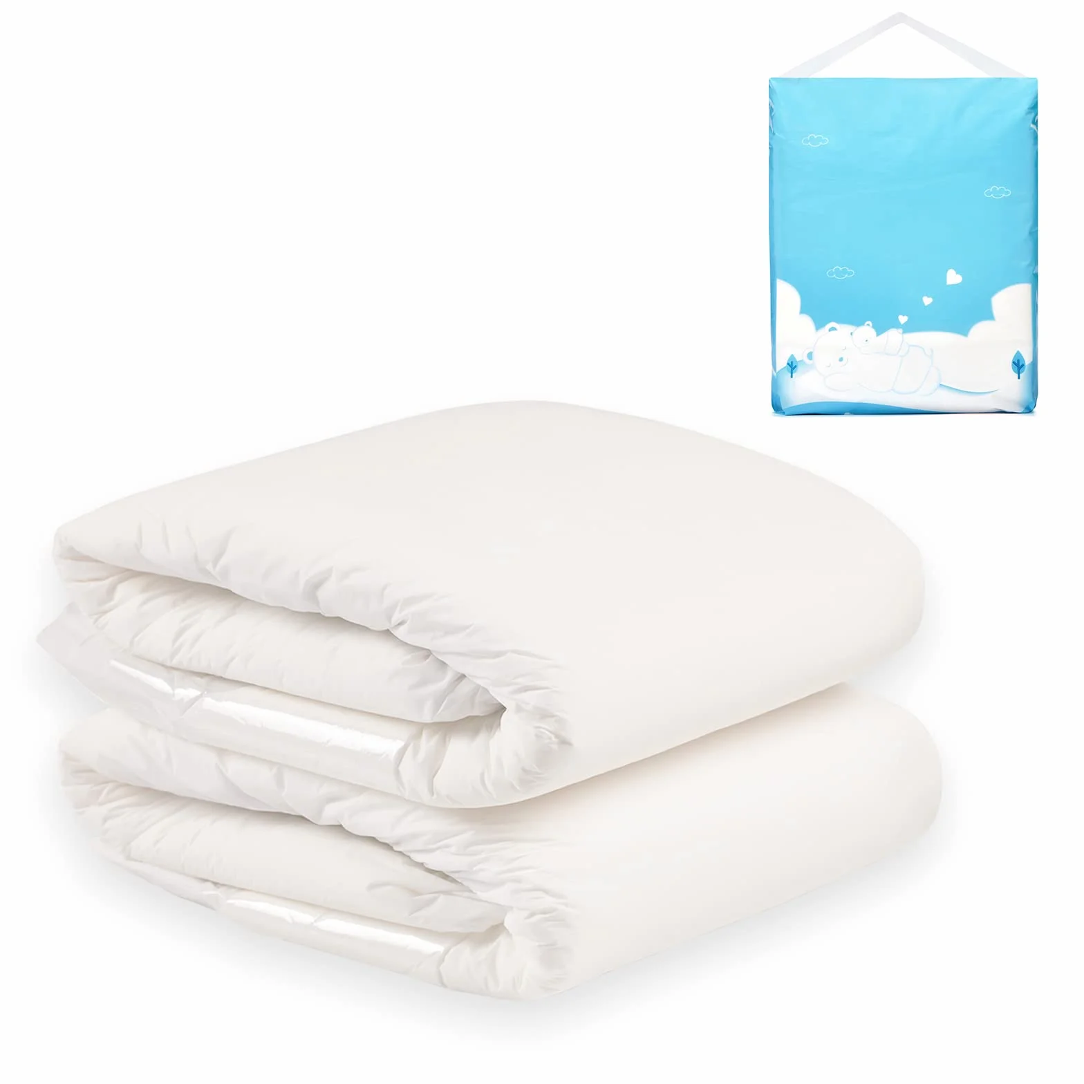 LittleForBig Pieluchy Dla Dorosłych 2 Sztuk - Białe Pieluchy ABDry (Medium 71-96 CM)