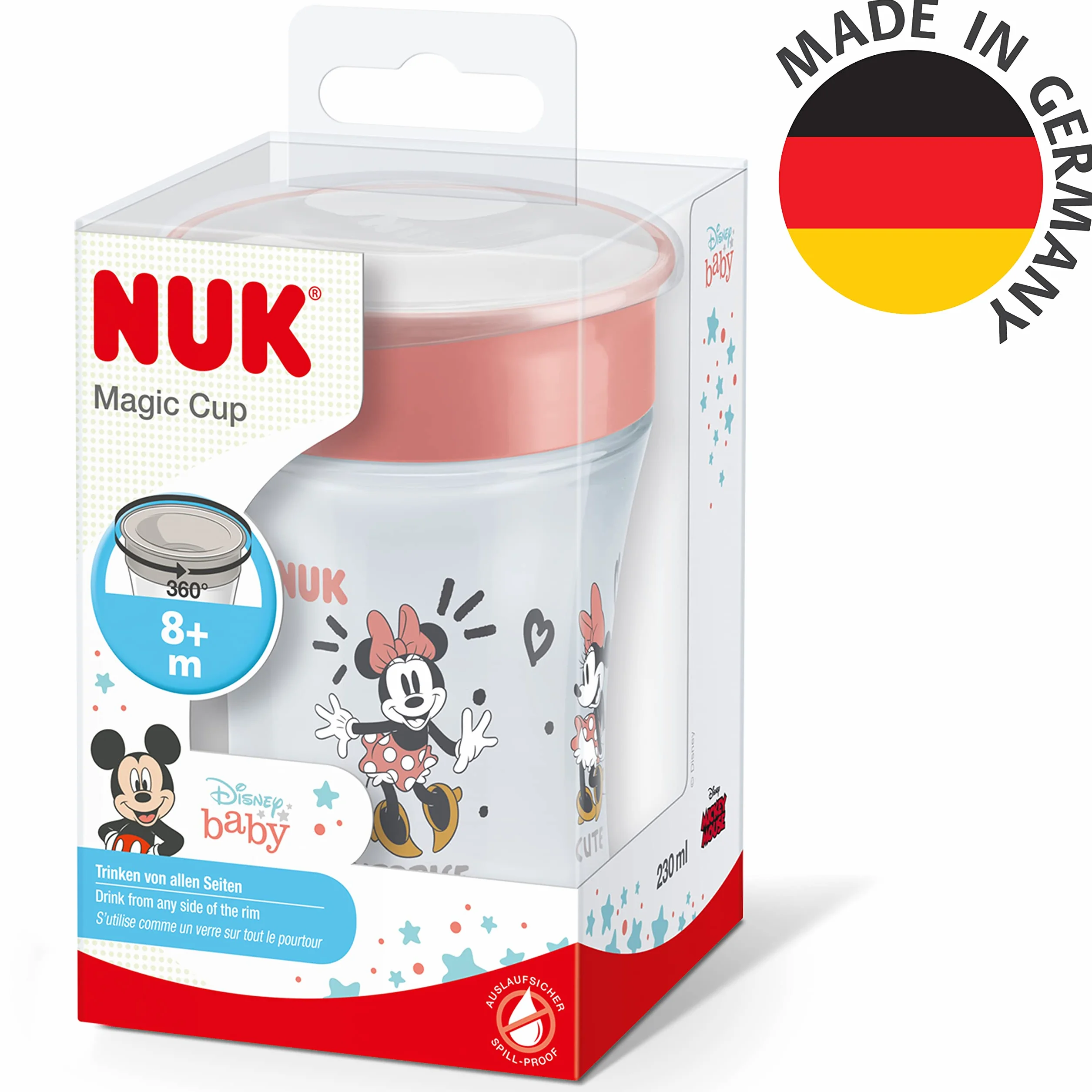 Kubek niekapek NUK Disney Magic Cup 360° Anti-Spill 230 ml Myszka Minnie