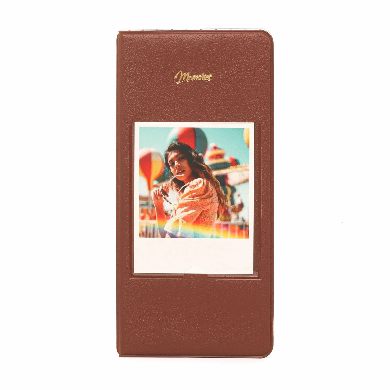 VOVMOEYA 64 kieszonkowy album fotograficzny do Fujifilm Instax Wide 400/300/210, do aparatów Polaroid, slip In Photo Book Album 16-Page Holds 64 Pictures 8,5 x 10 cm Camera Film Storage-Brown