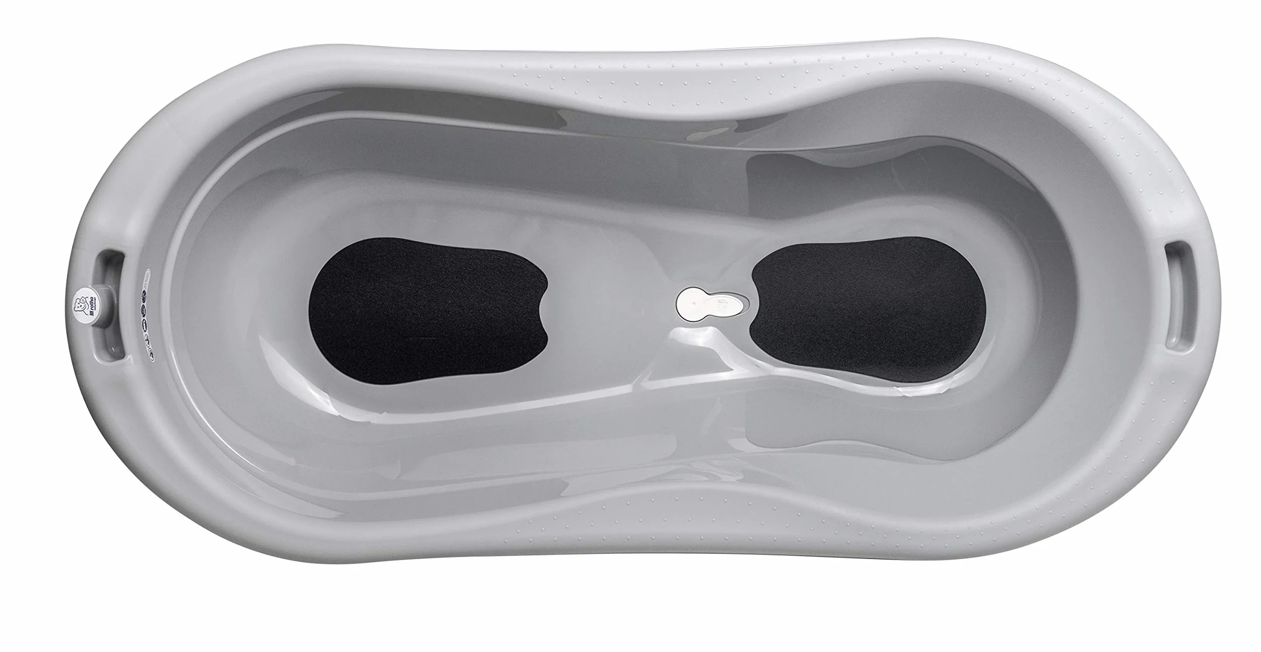 Rotho Babydesign TOP Xtra Duża wanienka z 2 matami antypoślizgowymi i korkiem spustowym, Stone Grey