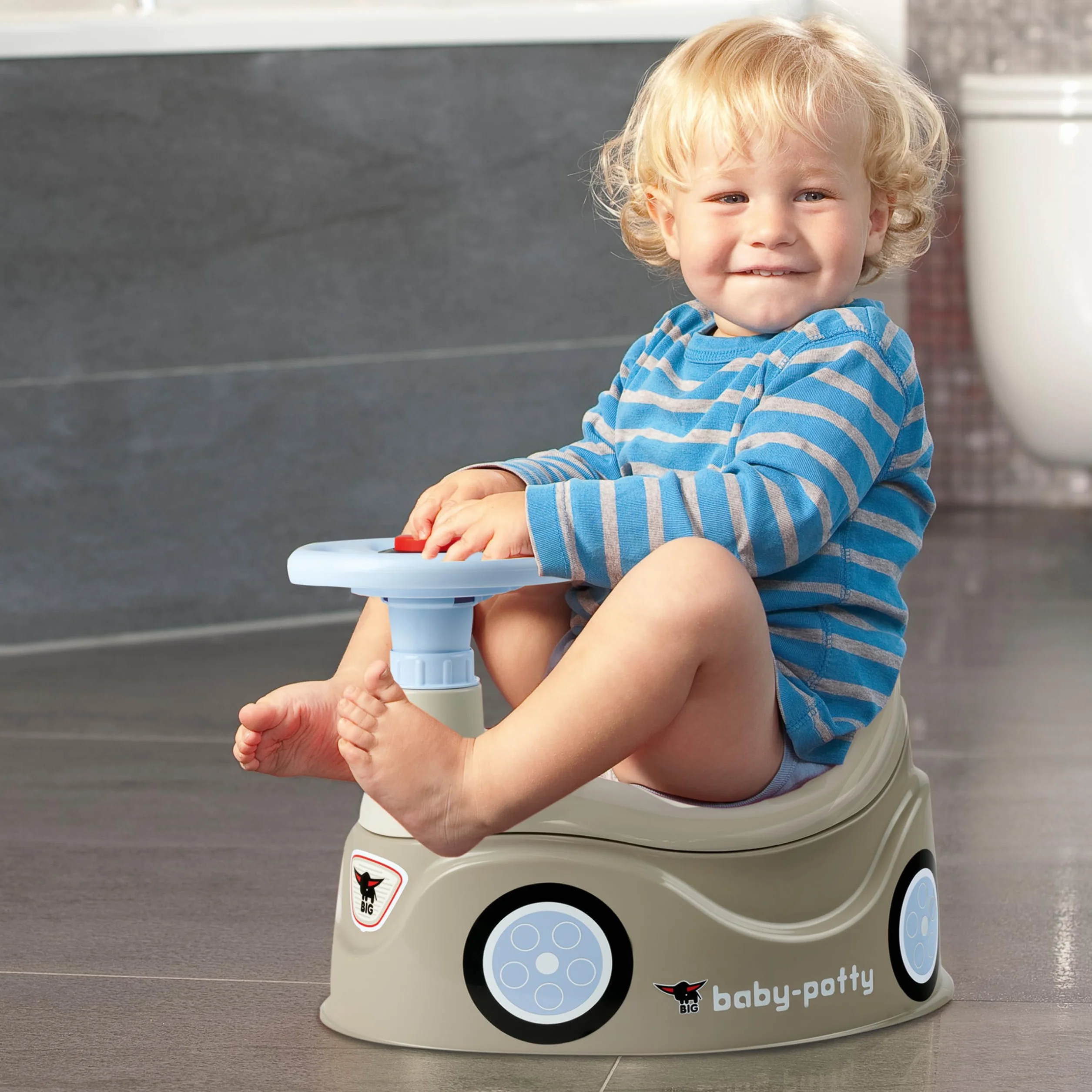 BIG Baby Potty nocnik do nauki Big Bobby Car ze zdejmowaną kierownicą, dla dzieci od 18 miesięcy