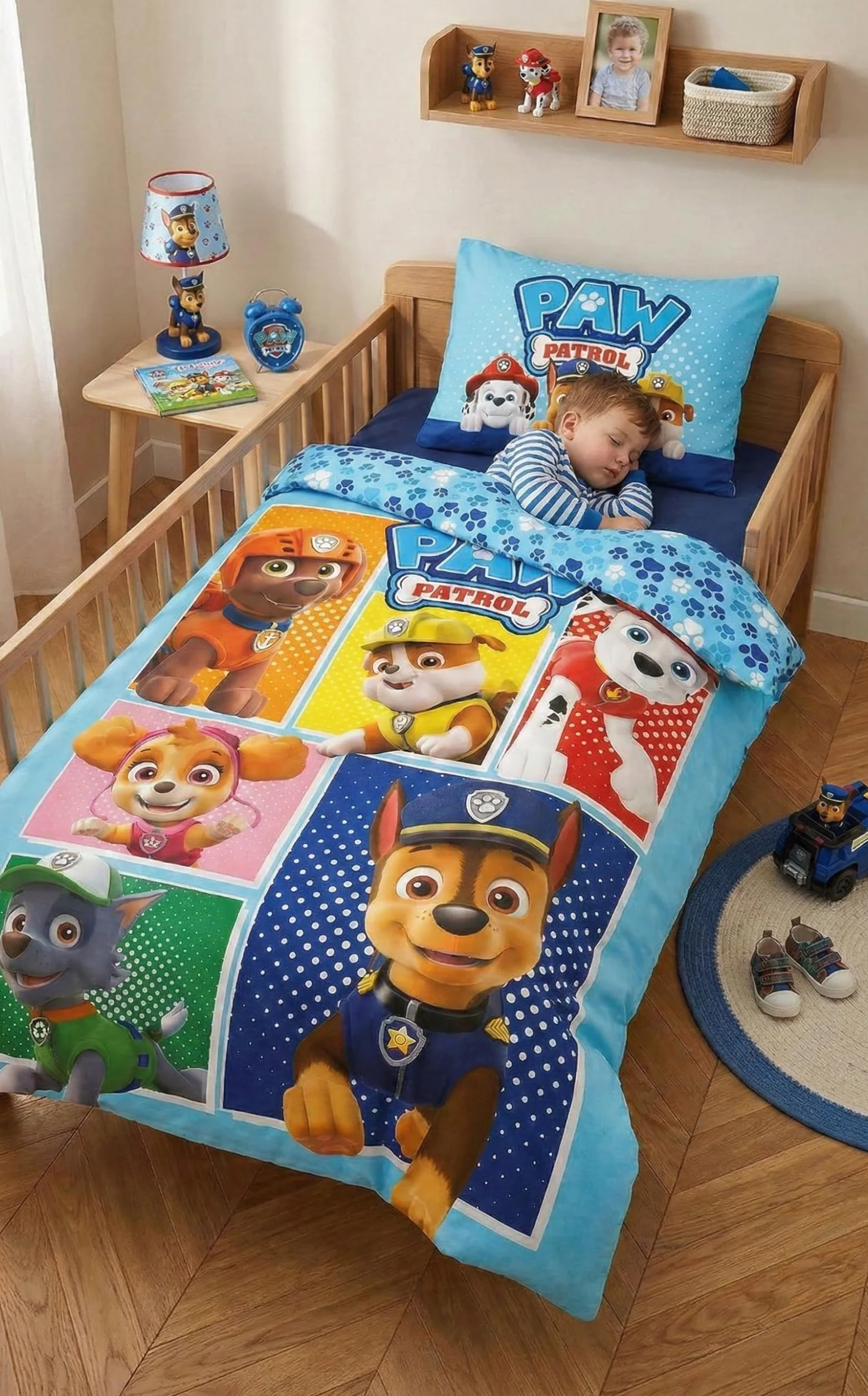 Psi Patrol pościel dziecięca pościel dziecięca 100 x 135 cm kołdra + poszewka na poduszkę 40 x 60 cm 100% bawełna