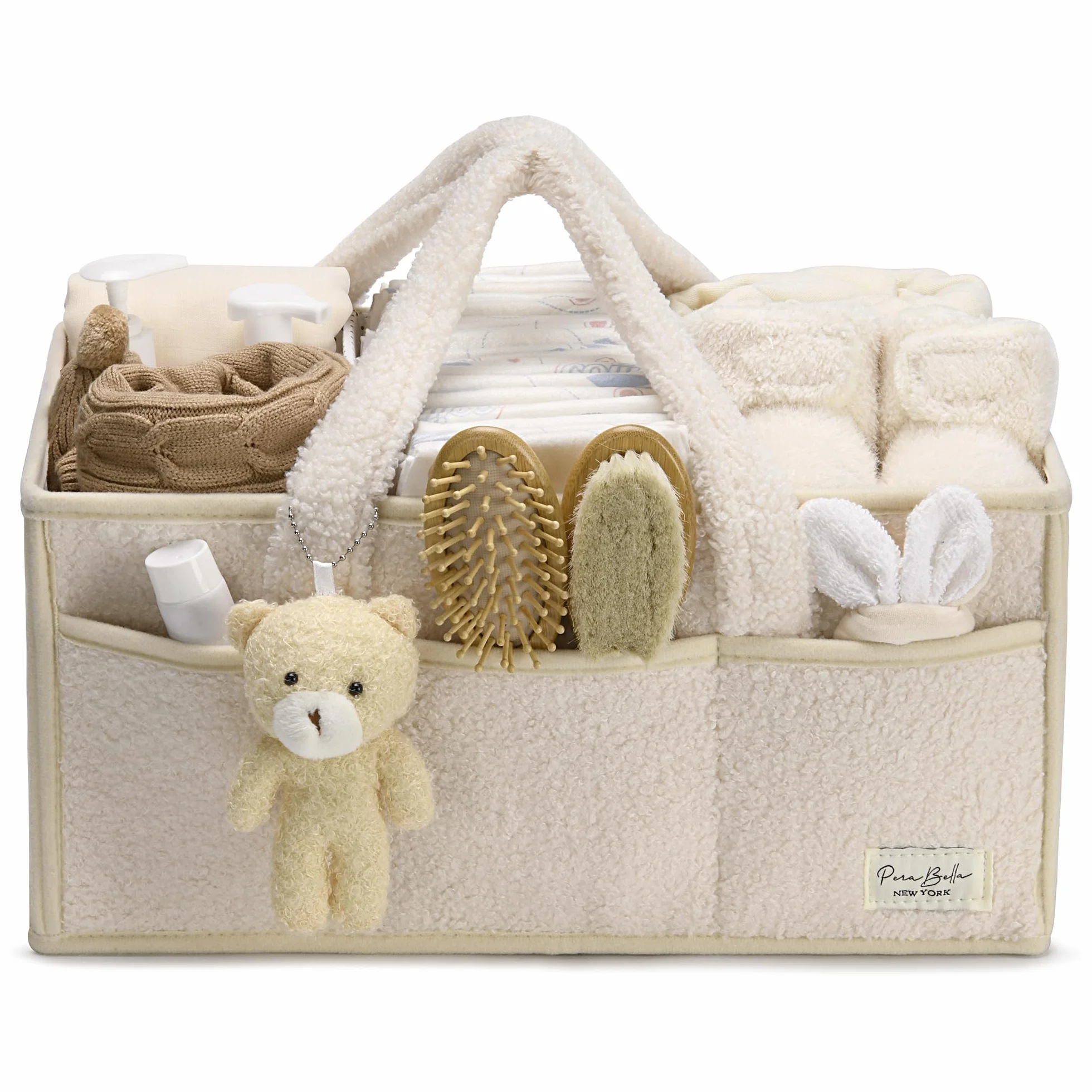 PeraBella Organizer na pieluchy dla niemowląt na stół do przewijania, kosz do przechowywania pieluch i chusteczek dla niemowląt, prezent na baby shower, organizer samochodowy na pieluchy, przenośny