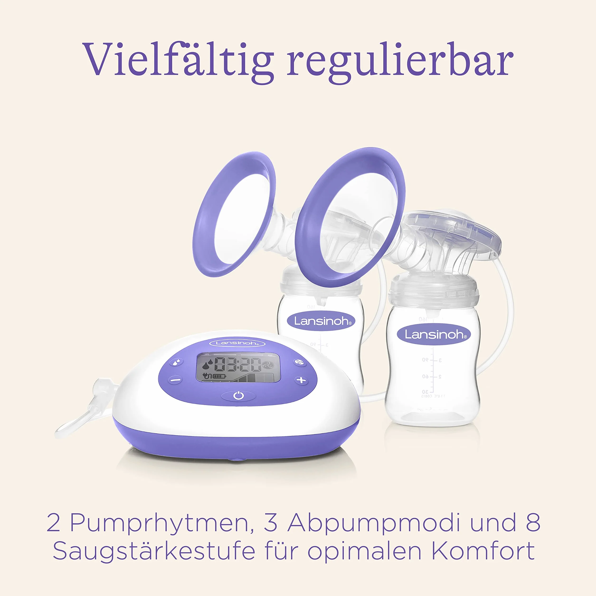 Lansinoh 2-w-1 Podwójnie Elektryczny Laktator, Fioletowy