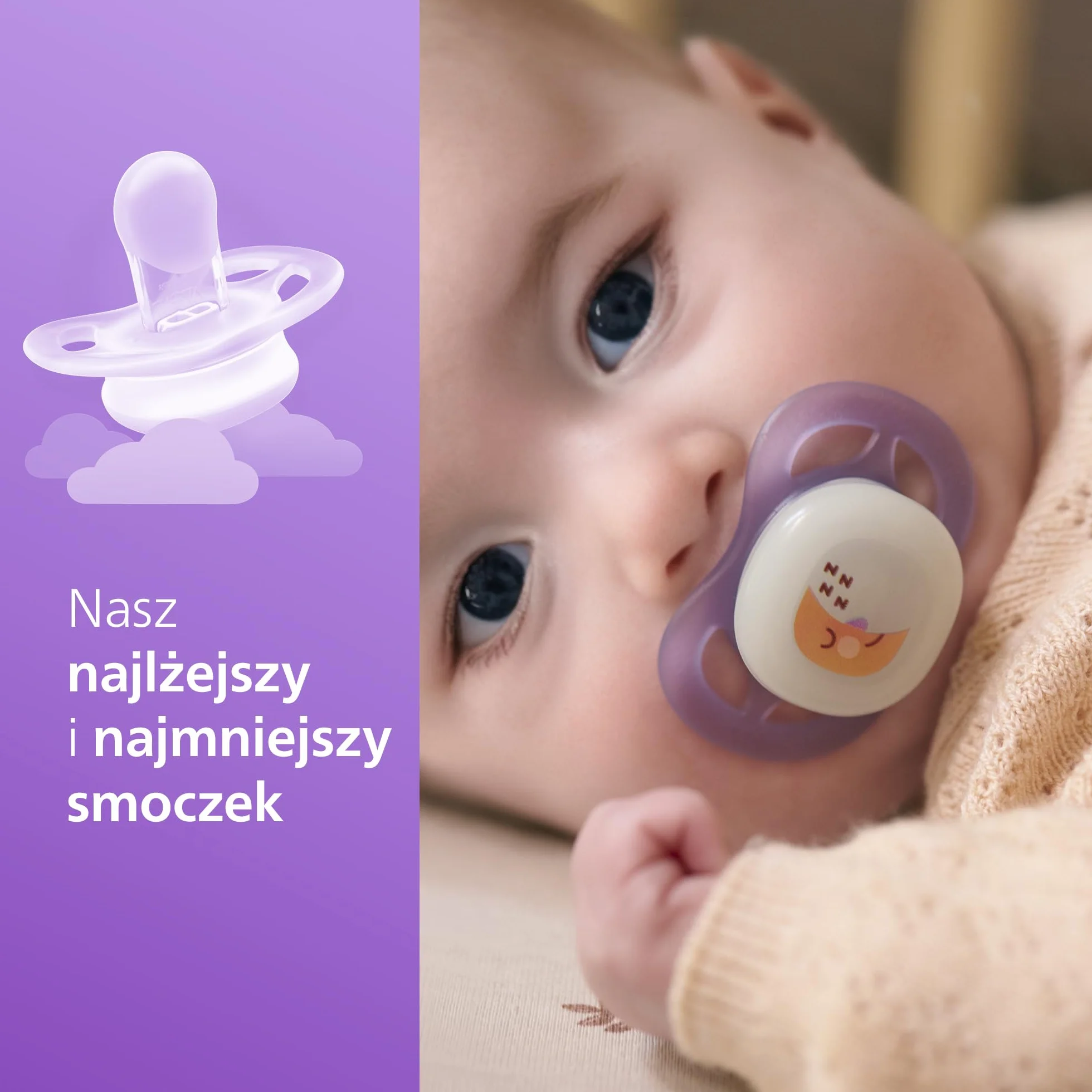 Philips Avent Ultra Start Nighttime, smoczki ortodontyczne dla noworodków w wieku od 0 do 2 miesięcy, świecą w ciemności, silikonowy, bez BPA, ze sterylizatorem/etui, 2 sztuki, SCF075/07