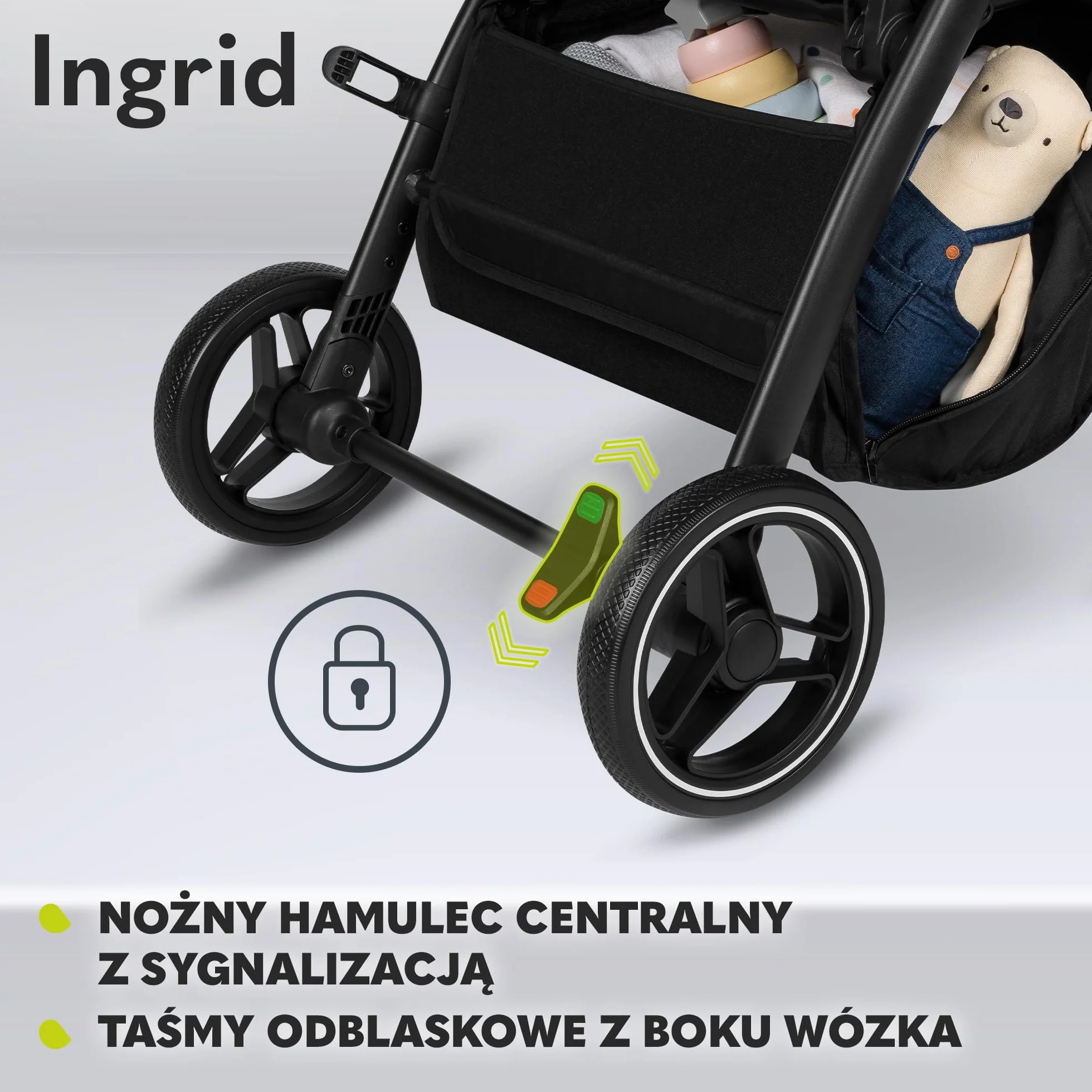 LIONELO INGRID Spacerowy Wózek Dziecięcy do 22 kg od 6 m do 4 lat Duże Obrotowe Koła 360° Pełna Amortyzacja Składany Jedną Ręką Regulacja Oparcia i Podnóżka Duży Kosz Daszek XXL (Beżowy)