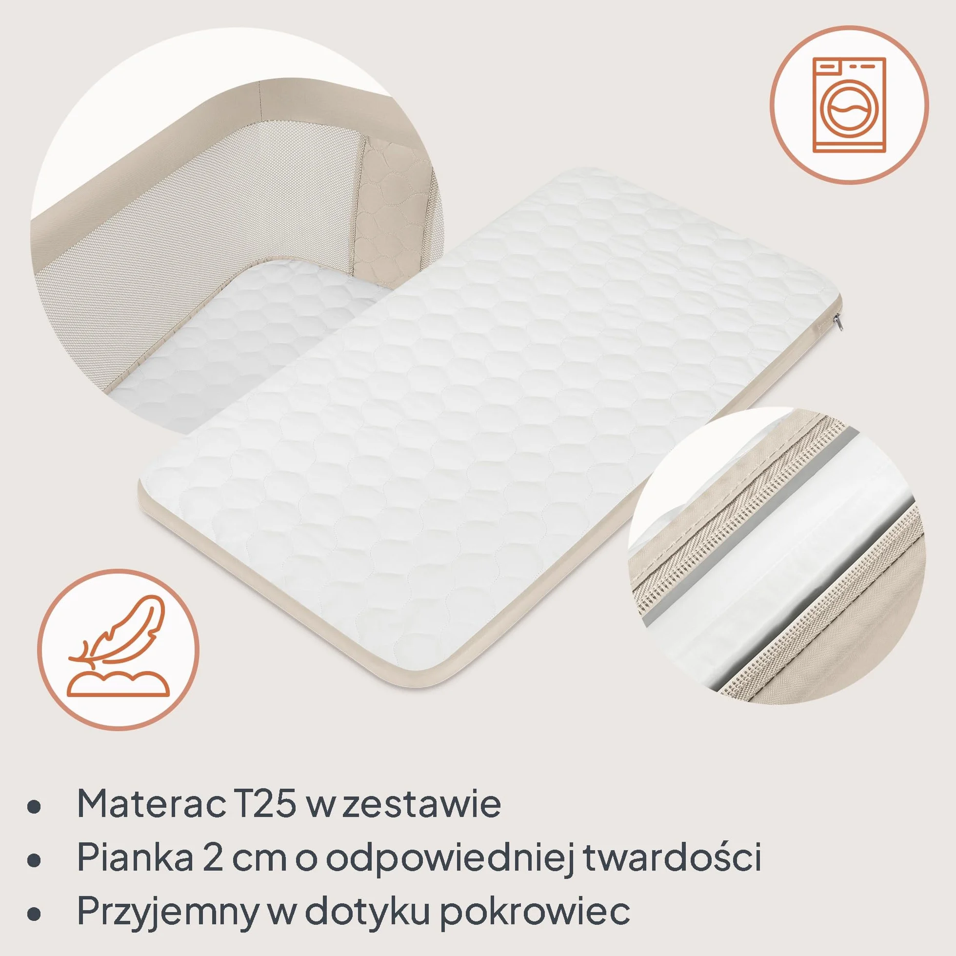 Lionelo PARI łóżeczko nocne 3 w 1 6 poziomów regulowane kołysanie pochylany materac