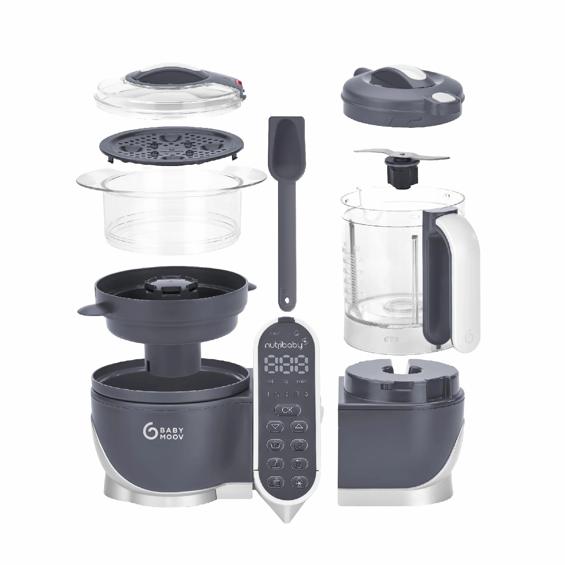 Babymoov Nutribaby (+) szary parowar blender 6 w 1