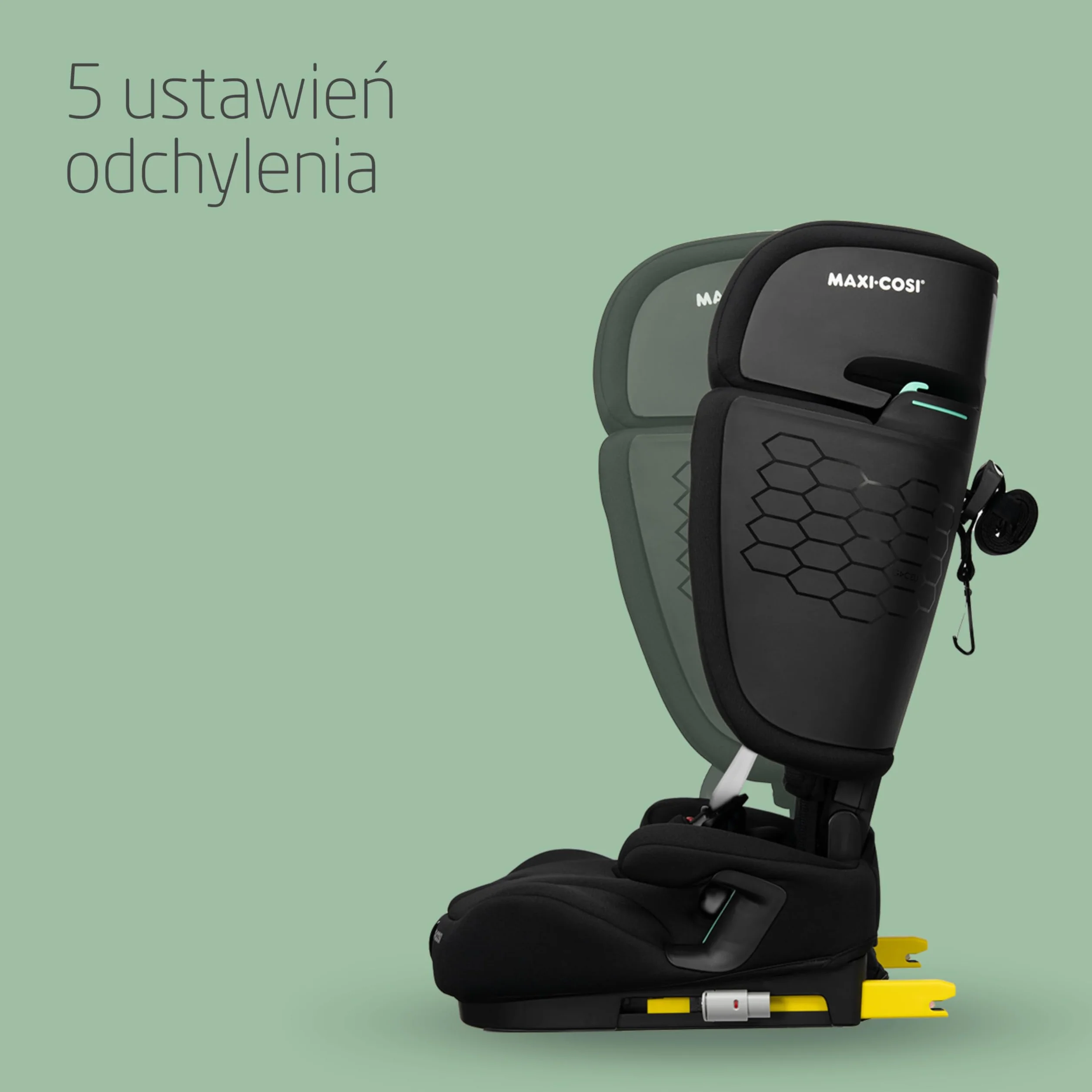 Maxi-Cosi Nomad XL Plus, Ewolucyjny Fotelik Samochodowy, 15 miesięcy - 12 lat, 76-150 cm, Składany, Podróżny Fotelik Samochodowy, System Ochrony Bocznej G-CELL, Torba Podróżna, Authentic Black