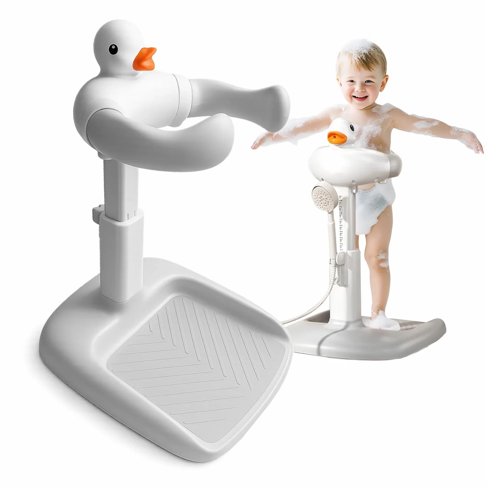 Stojak pod prysznic dla niemowląt – regulowany stojak na baby shower z antypoślizgową podstawą – stojak pod prysznic dla dzieci – zamiast siedziska do wanny dla niemowląt – do kąpieli, zmiany