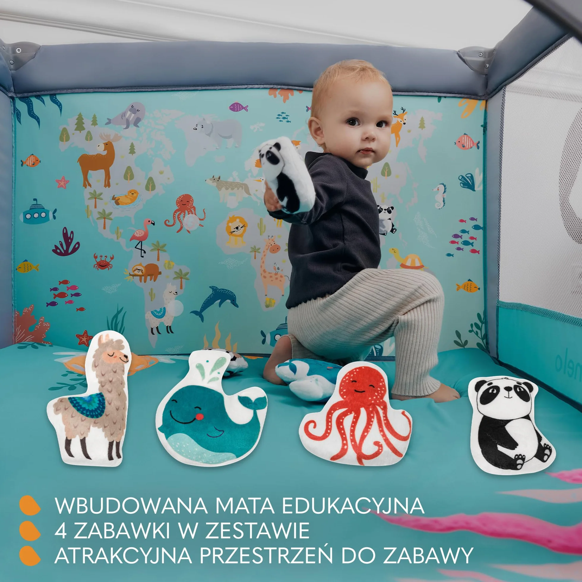 LIONELO MILLE Łóżeczko 2 w 1 Turystyczne Kojec dziecięcy 100x100cm do 15 kg 0-36 miesięcy