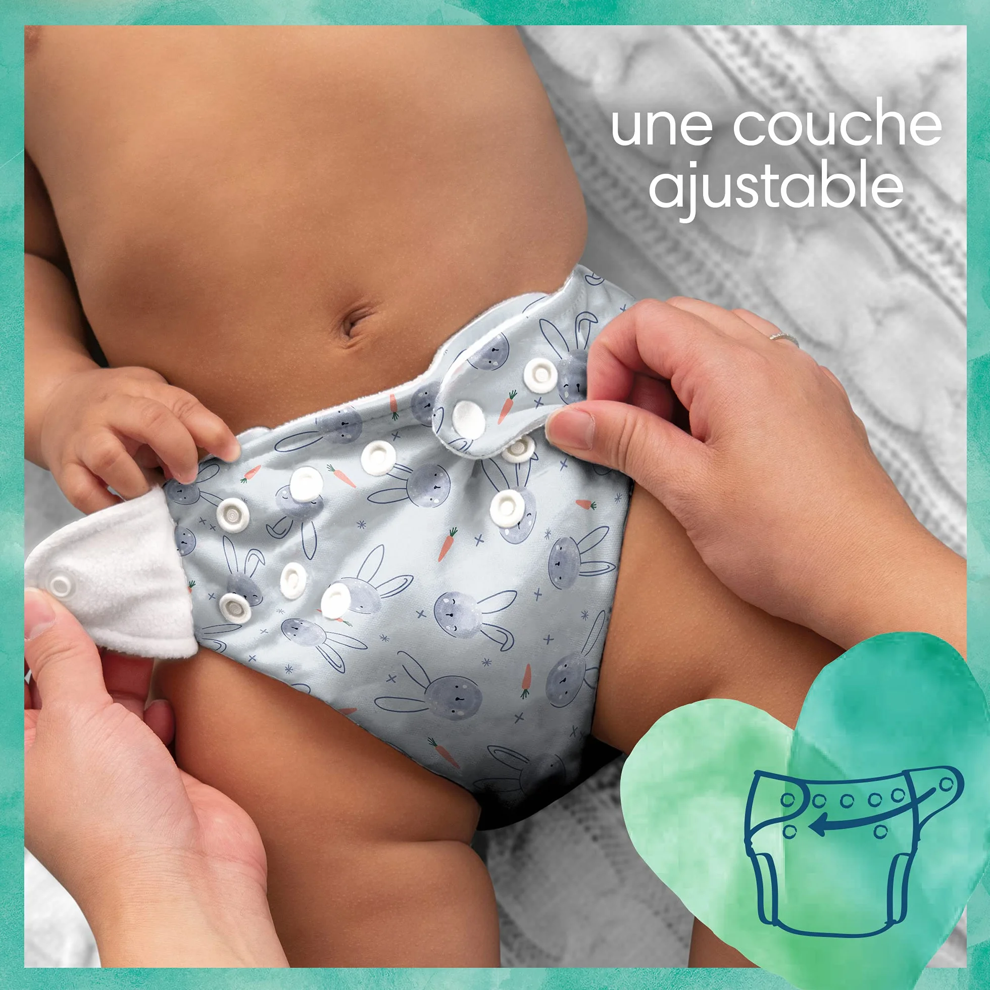 Pampers - Harmony Hybrid Starter Pack, 3 pieluchy do prania + 25 jednorazowych warstw wierzchnich - 1 opakowanie