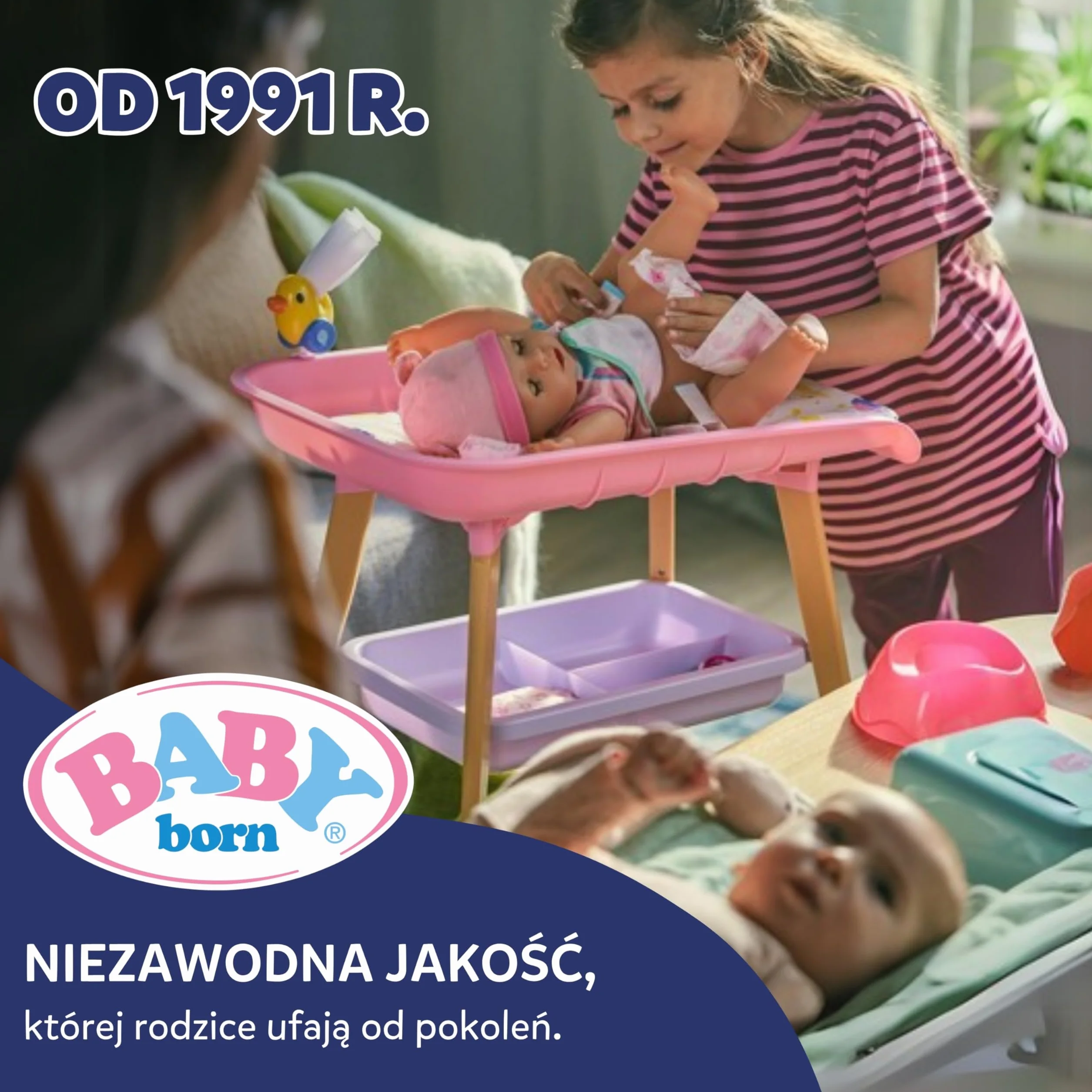 BABY born Splish Splash wózek z Emmą, interaktywna zabawka do kąpieli dla maluchów z nakręcanym pływaniem Emmą i wózkiem z osłoną przeciwsłoneczną i prawdziwymi kółkami roboczymi, zabawka do kąpieli