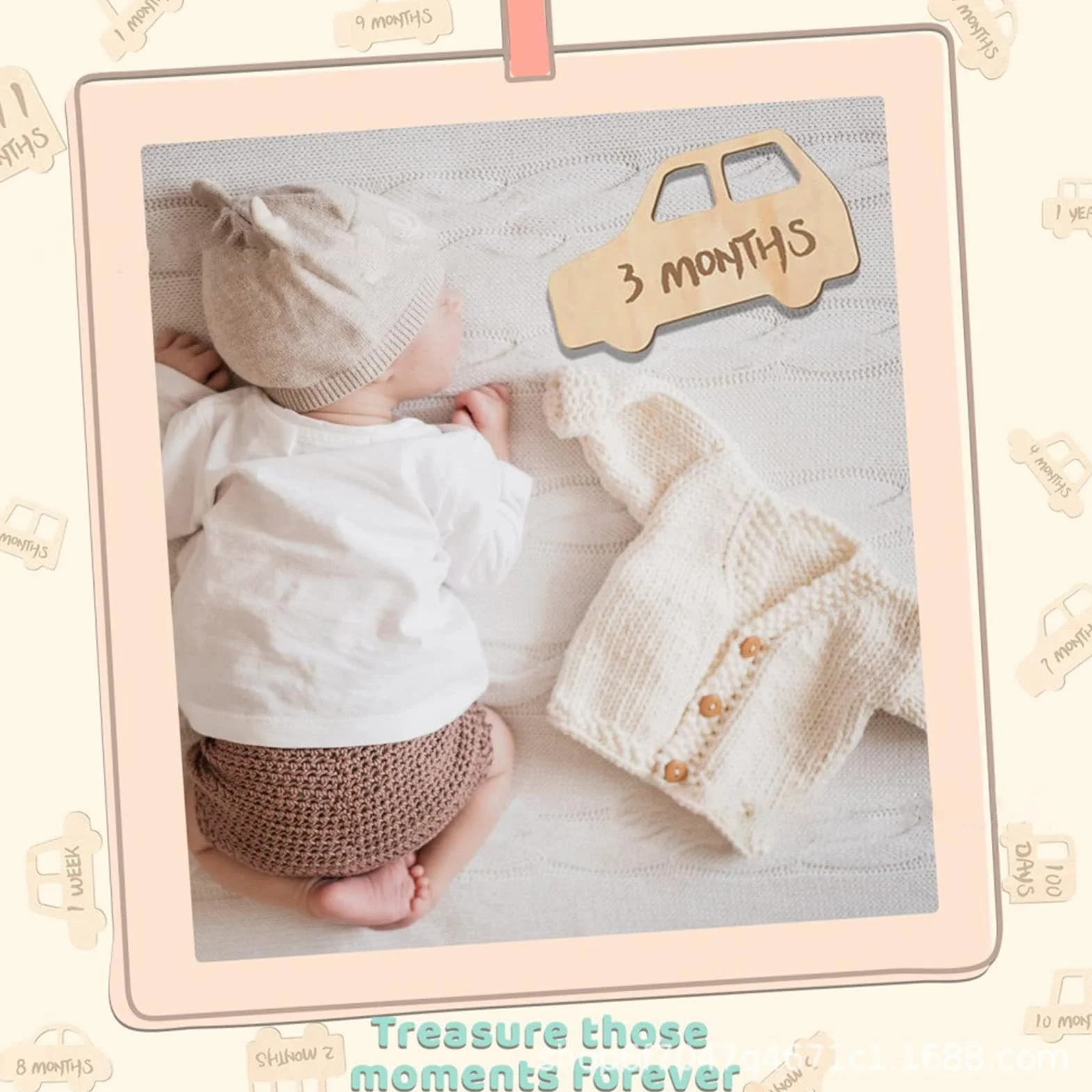 Baby Birth Announcement Sign | Baby Milestones Markers | 14X Baby Growth Signs | Babies Age Milestones Signs | Babies Photo Milestones Signs | Easy To Use For Baby Photography Or Birth Announcements.