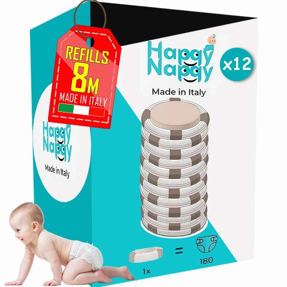 12 wkładów – kompatybilne z Tommee Tippee Sangenic Tec, Simplee Sangenic i Twist & Click】- Super wkłady o długości 8 metrów, skuteczne 7-warstwowe usuwanie zapachu