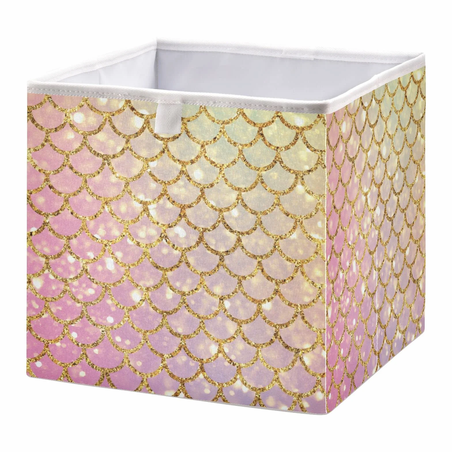 Syrenka gradient cekiny kosz do przechowywania kosz na zabawki pudełko do przechowywania tkanina półka kosz przedszkole sypialnia dziecięca dekoracja domu 40 x 27 x 4 cm